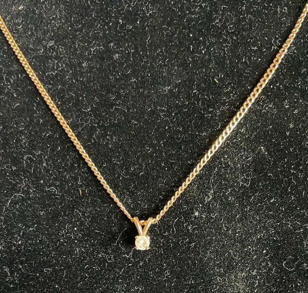 Photo 2 of FINE JEWELRY- 12” 14K GOLD CURB CHAIN WITH DIAMOND