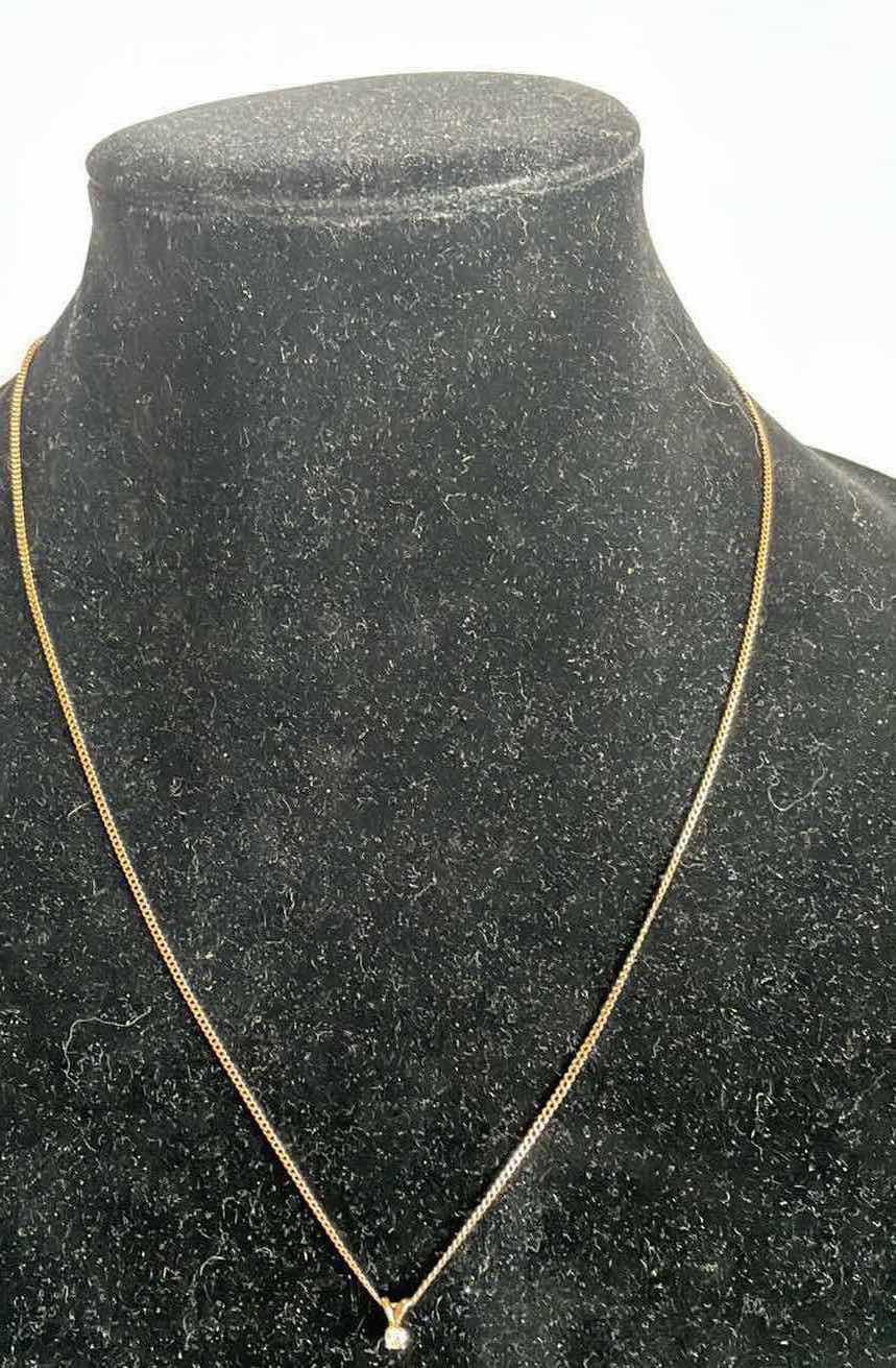 Photo 1 of FINE JEWELRY- 12” 14K GOLD CURB CHAIN WITH DIAMOND