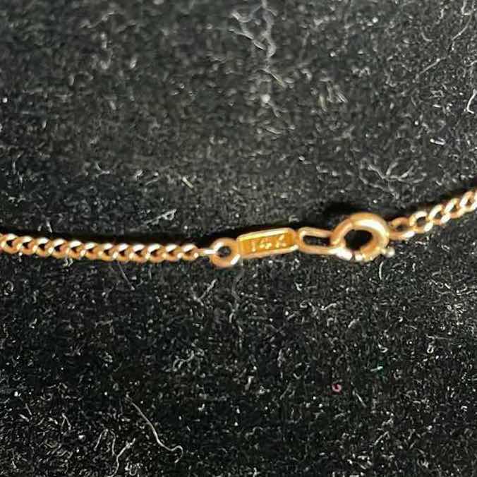 Photo 3 of FINE JEWELRY- 12” 14K GOLD CURB CHAIN WITH DIAMOND