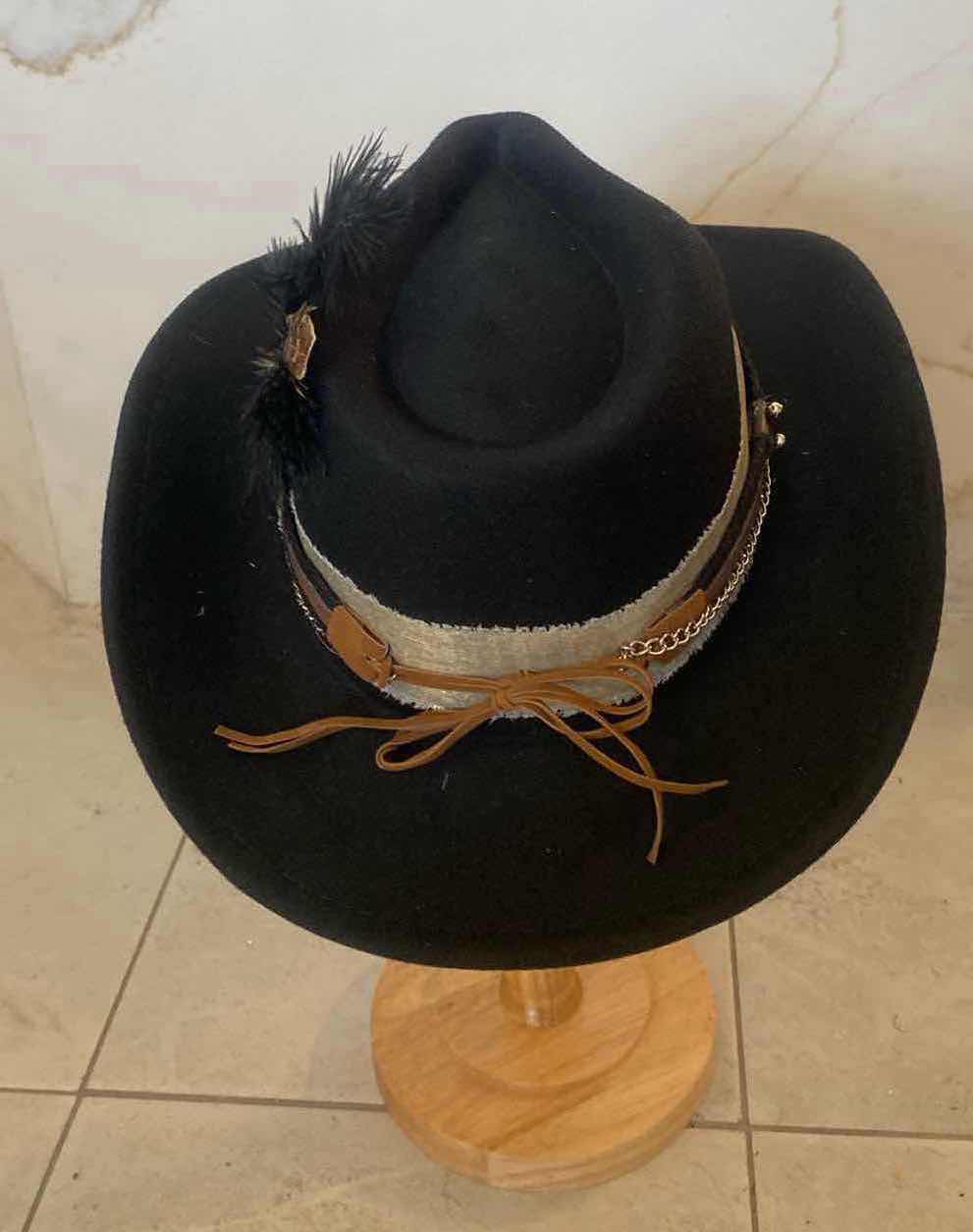 Photo 3 of NEW CUSTOM DESIGNED FELT WESTERN COWGIRL HAT (ADJUSTABLE)