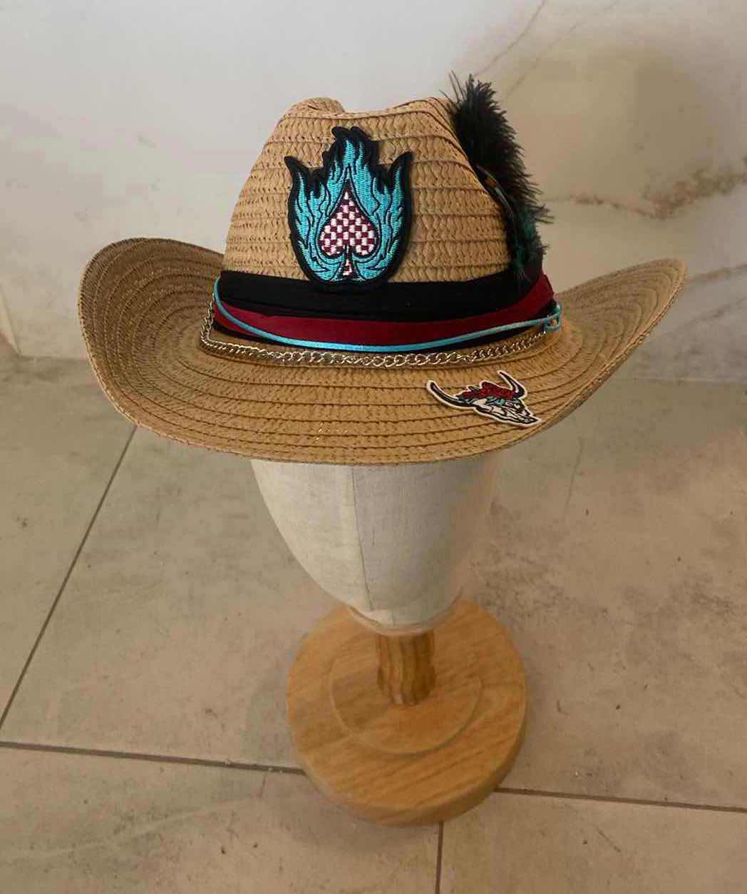 Photo 1 of NEW CUSTOM DESIGNED STRAW WESTERN COWGIRL HAT (ADJUSTABLE)