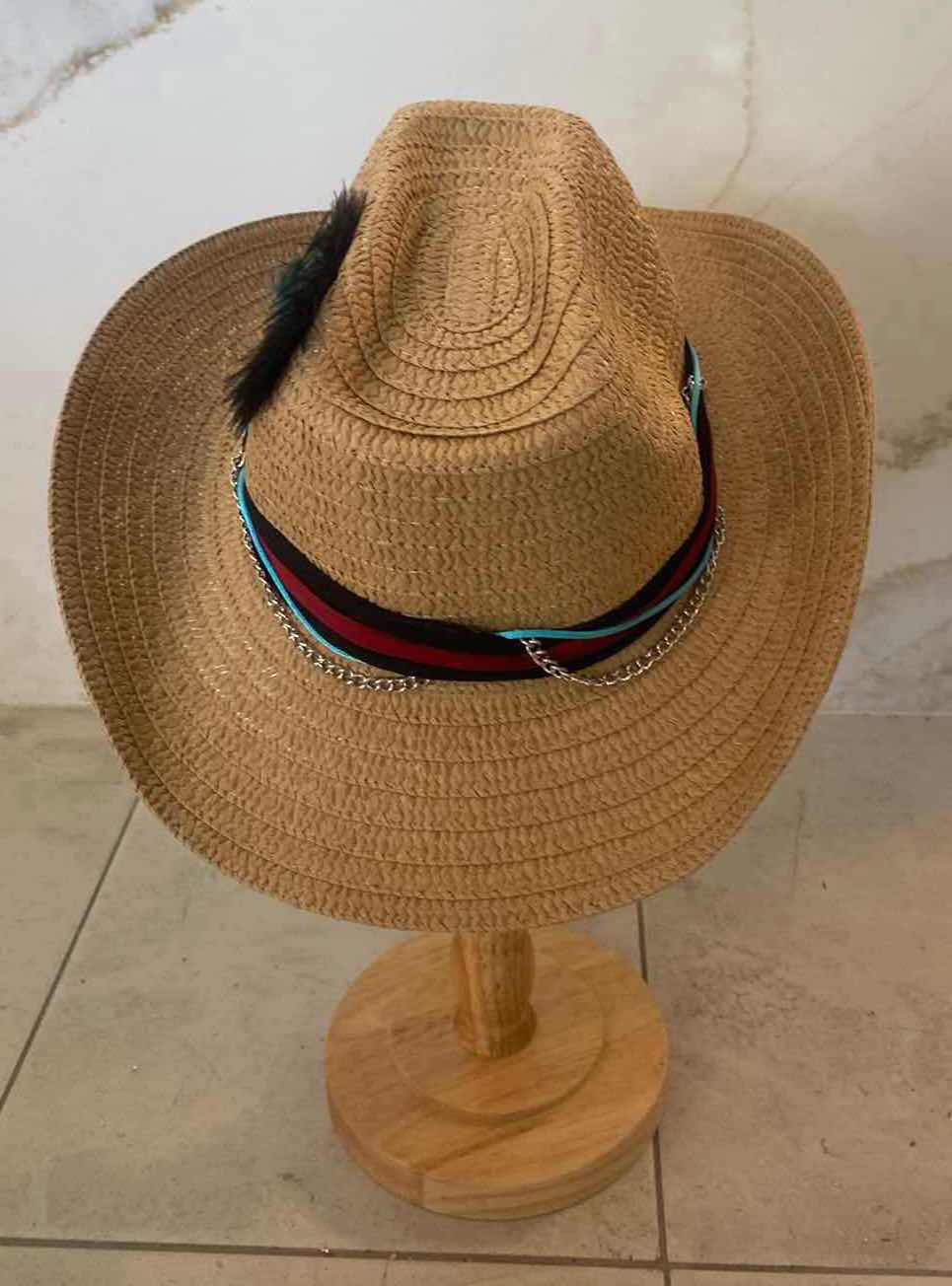 Photo 3 of NEW CUSTOM DESIGNED STRAW WESTERN COWGIRL HAT (ADJUSTABLE)