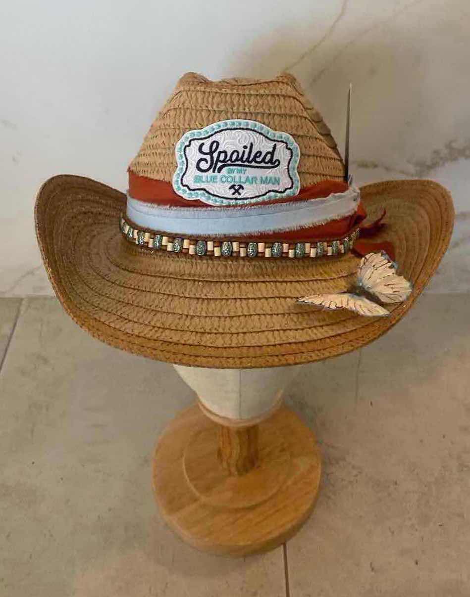 Photo 1 of NEW CUSTOM DESIGNED STRAW WESTERN COWGIRL HAT (ADJUSTABLE)