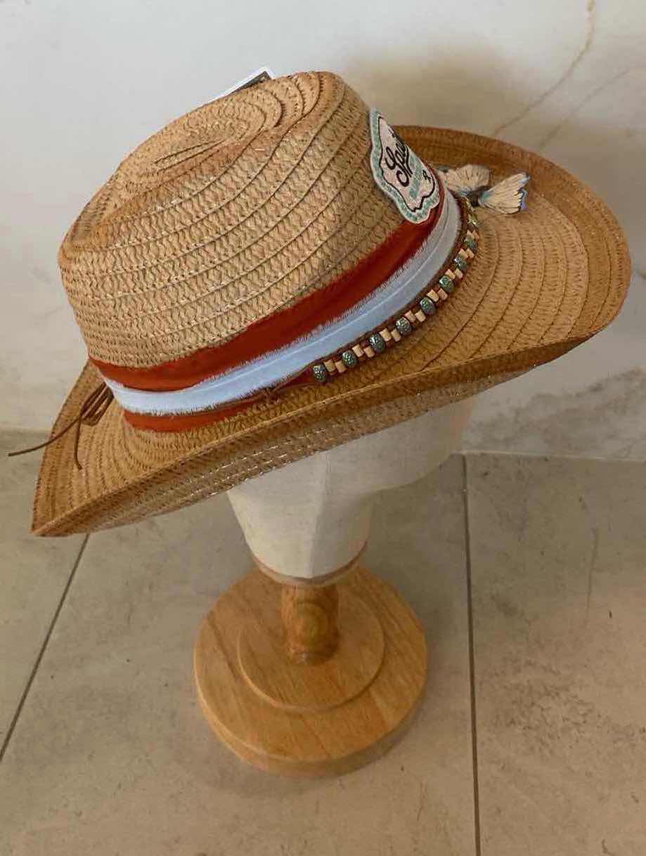 Photo 4 of NEW CUSTOM DESIGNED STRAW WESTERN COWGIRL HAT (ADJUSTABLE)