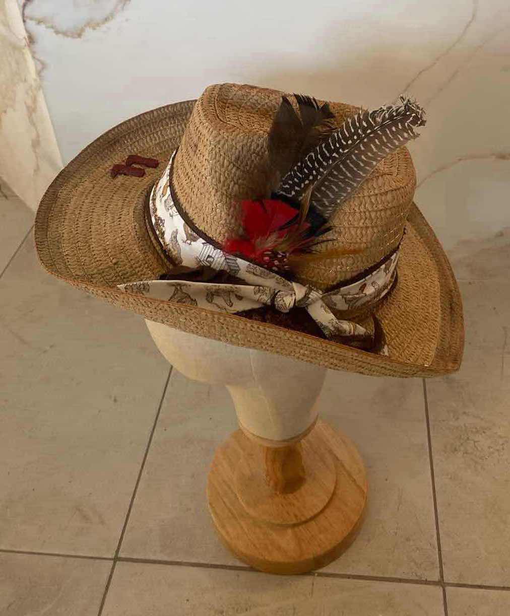 Photo 1 of NEW CUSTOM DESIGNED STRAW WESTERN COWGIRL HAT (ADJUSTABLE)