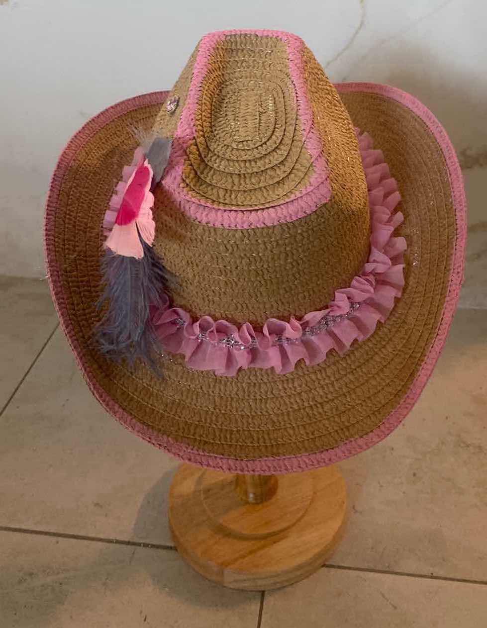 Photo 3 of NEW CUSTOM DESIGNED STRAW WESTERN COWGIRL HAT (ADJUSTABLE)