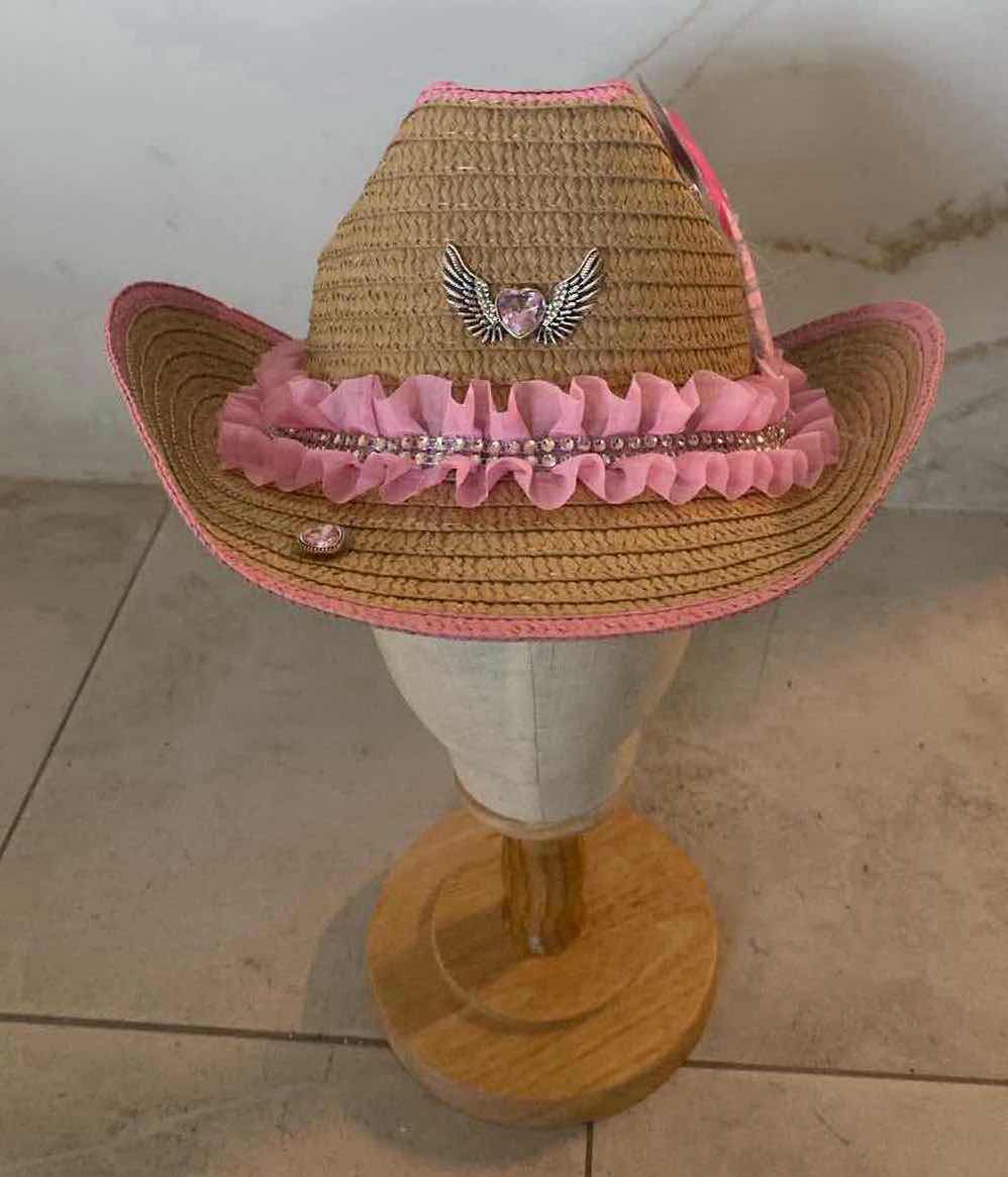 Photo 1 of NEW CUSTOM DESIGNED STRAW WESTERN COWGIRL HAT (ADJUSTABLE)