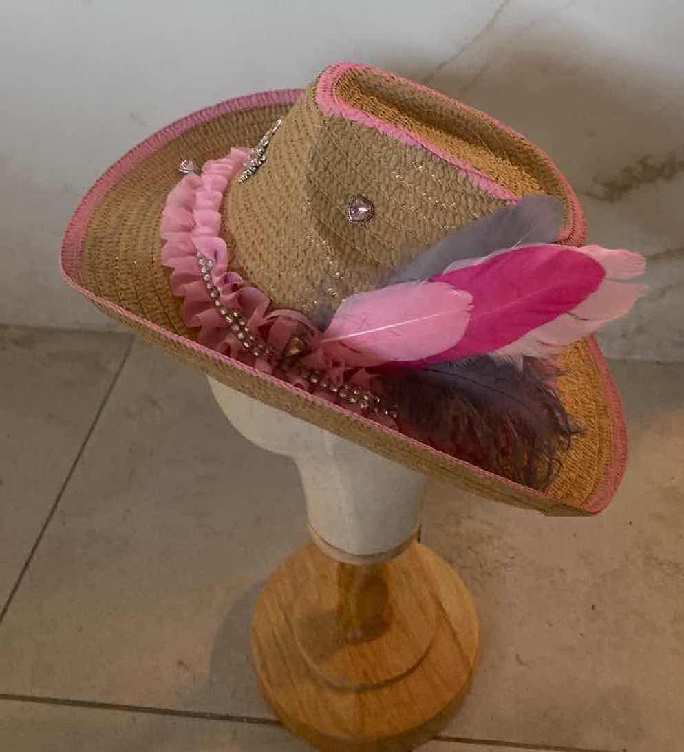 Photo 2 of NEW CUSTOM DESIGNED STRAW WESTERN COWGIRL HAT (ADJUSTABLE)