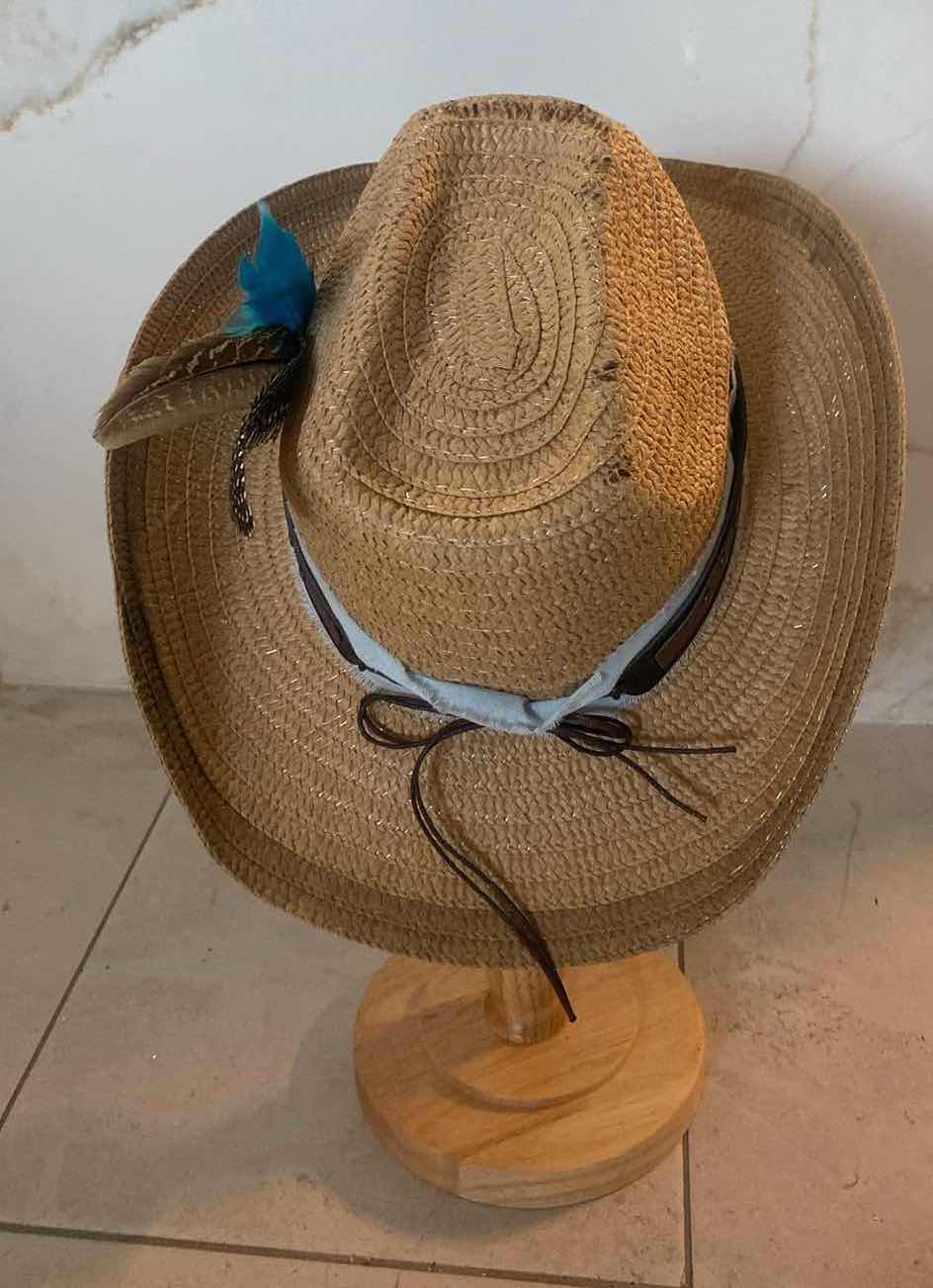 Photo 3 of NEW CUSTOM DESIGNED STRAW WESTERN COWGIRL HAT (ADJUSTABLE)