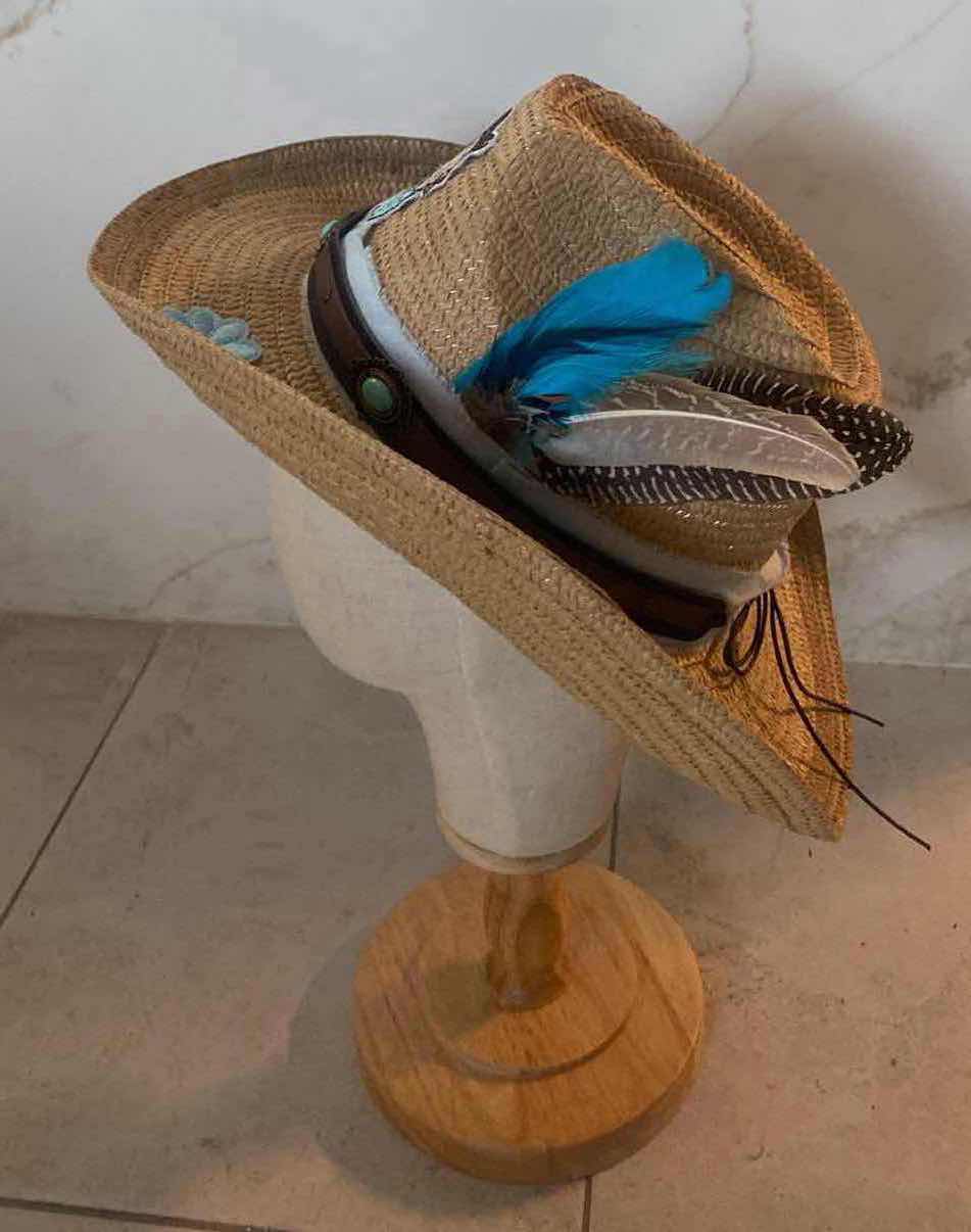 Photo 2 of NEW CUSTOM DESIGNED STRAW WESTERN COWGIRL HAT (ADJUSTABLE)