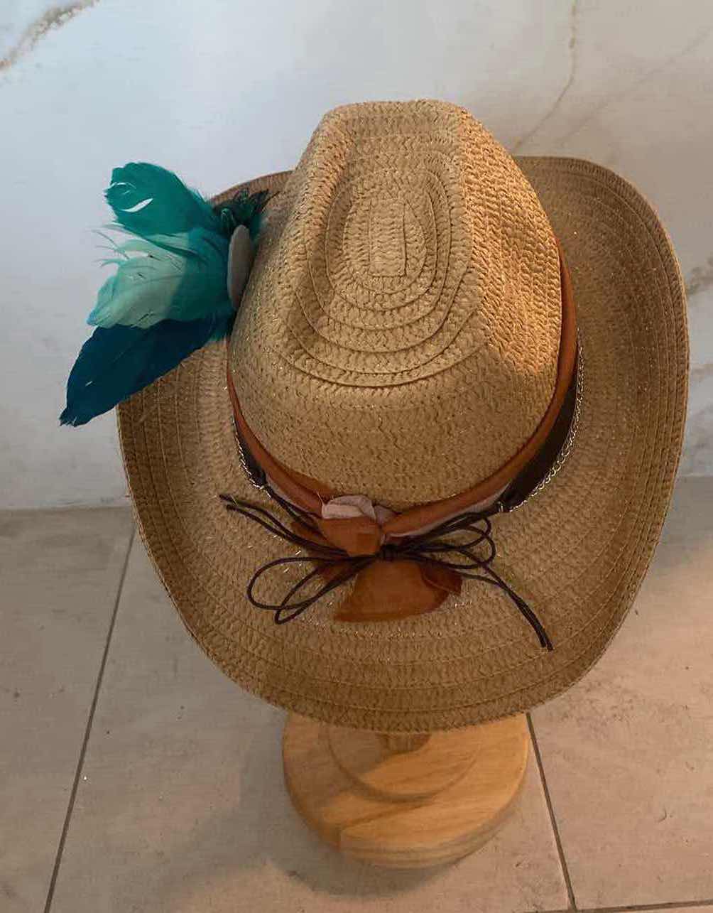 Photo 3 of NEW CUSTOM DESIGNED STRAW WESTERN COWGIRL HAT (ADJUSTABLE)