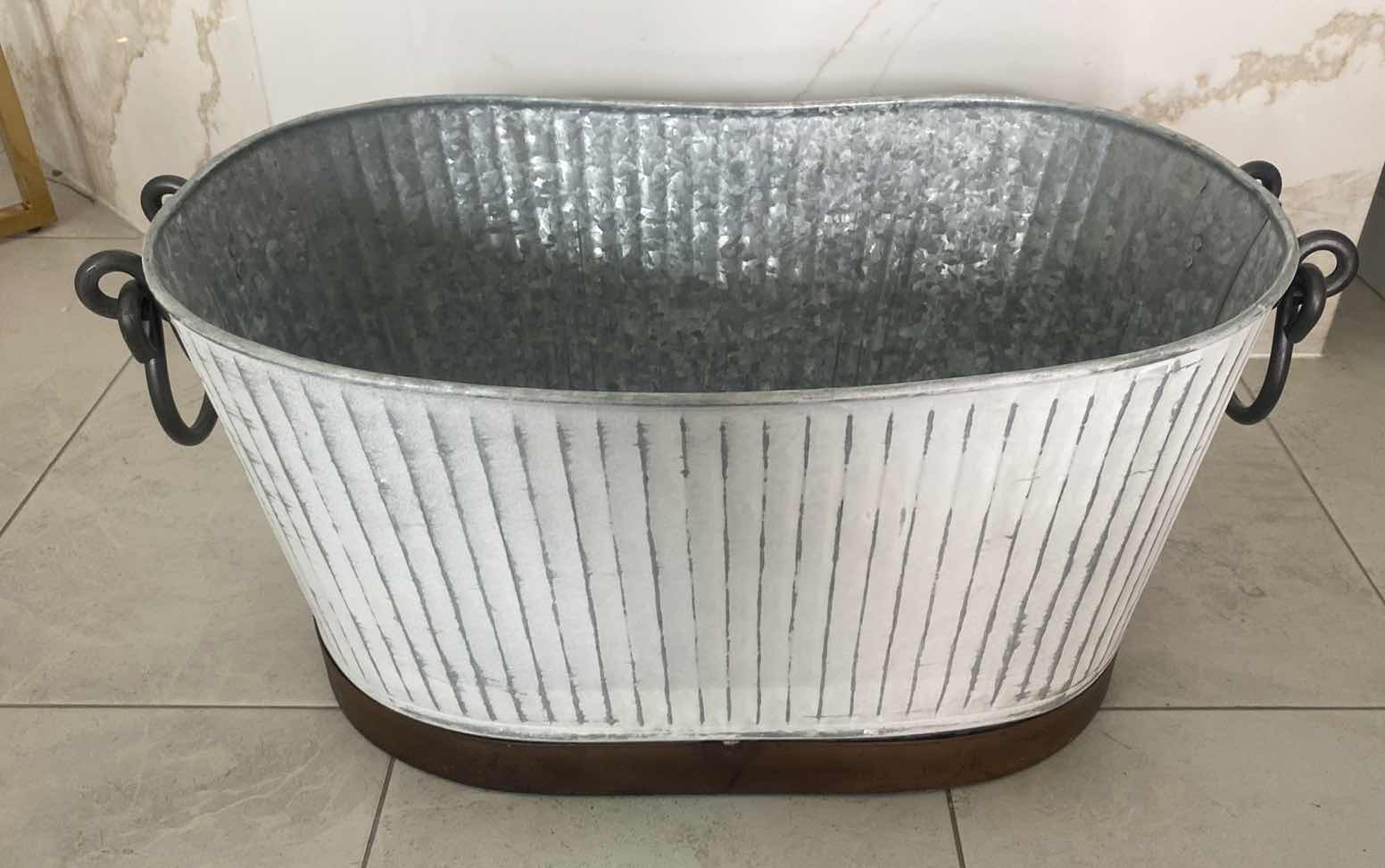 Photo 1 of ALUMINIUM BEVERAGE TUB FARMHOUSE STYLE WITH METAL TRIM & HANDLES