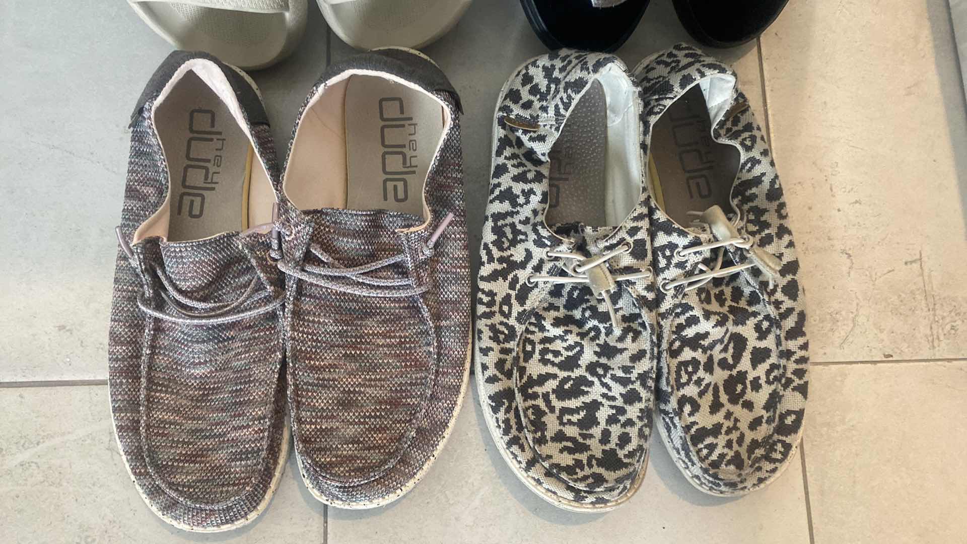 Photo 2 of 4 PAIRS WOMENS SIZE 11 SHOES- KEDS, 2 HEY DUDES & SANDALS