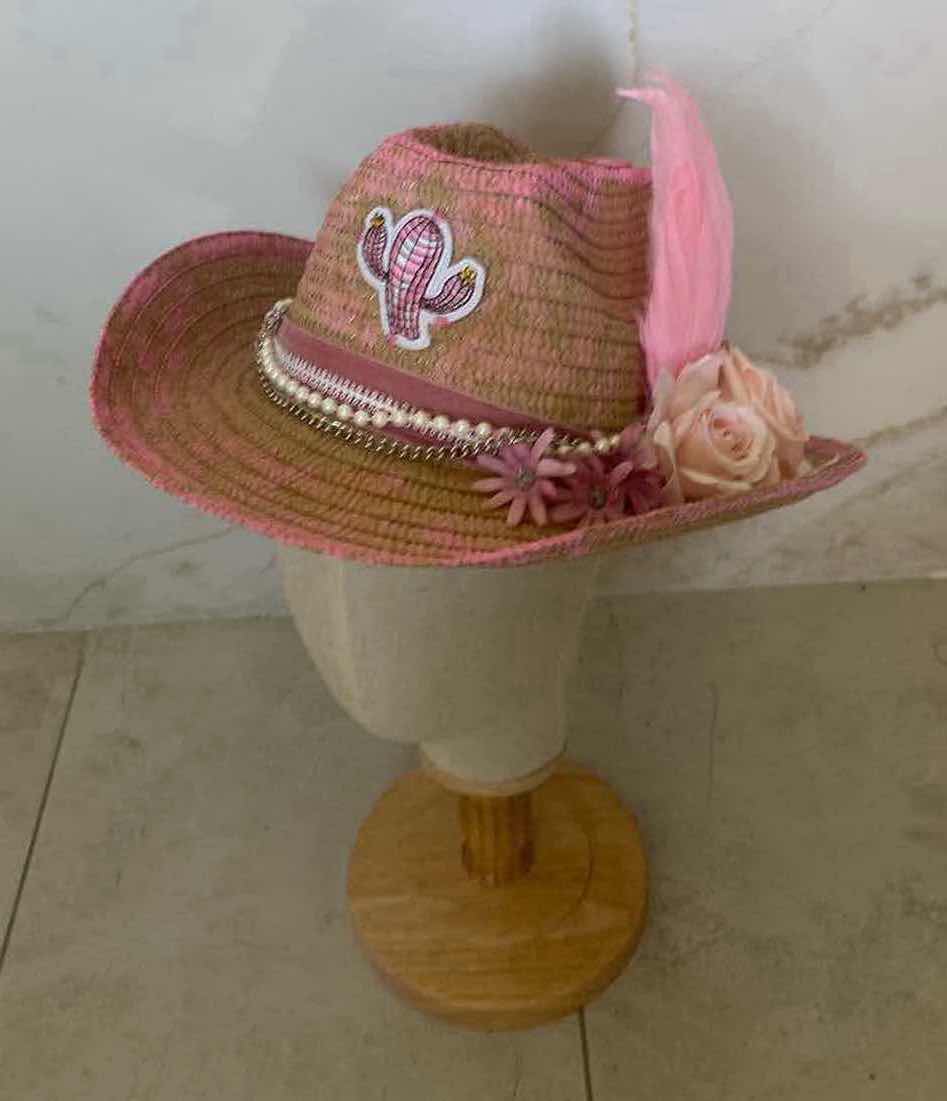 Photo 2 of NEW CUSTOM DESIGNED STRAW WESTERN COWGIRL HAT (ADJUSTABLE)