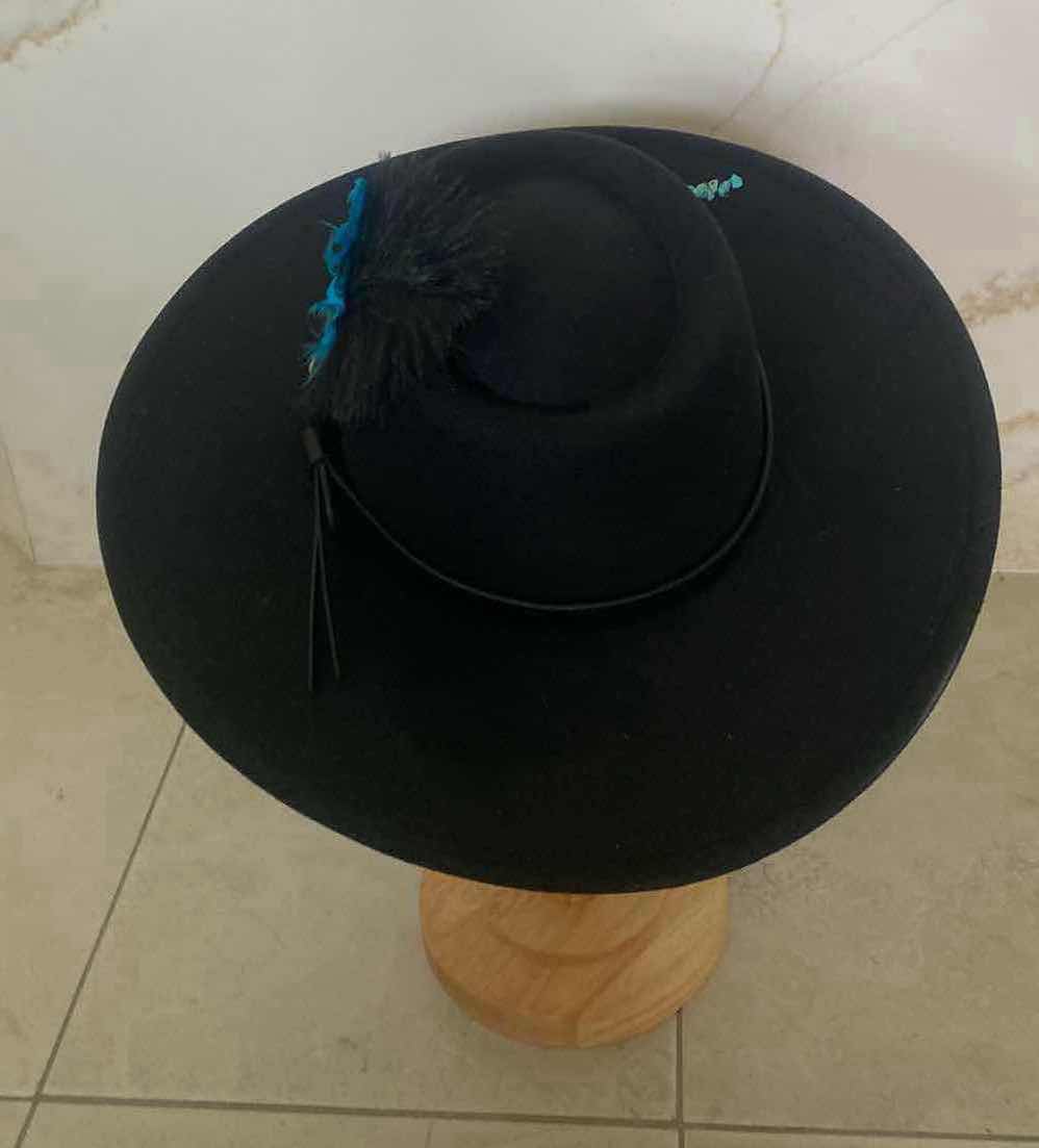 Photo 4 of NEW CUSTOM DESIGNED BLACK POLYESTER WESTERN FEDORA COWGIRL HAT (ADJUSTABLE)