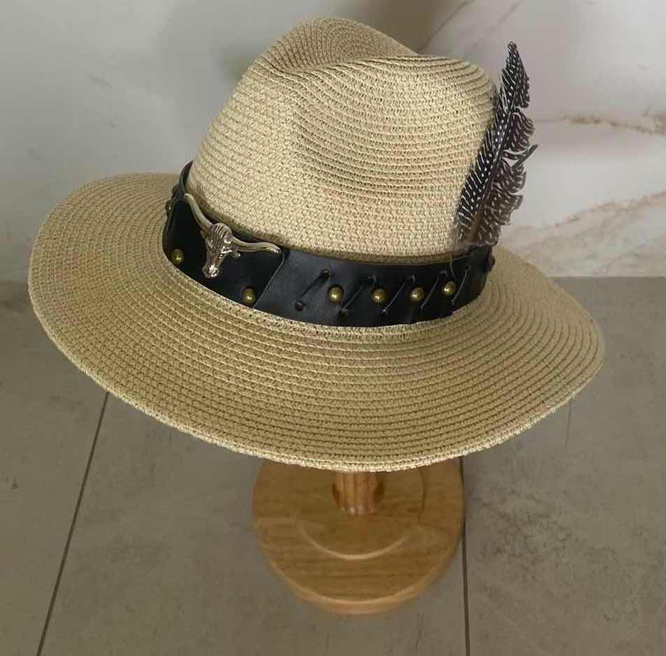 Photo 2 of NEW CUSTOM DESIGNED STRAW POLYESTER WESTERN COWGIRL HAT (ADJUSTABLE)