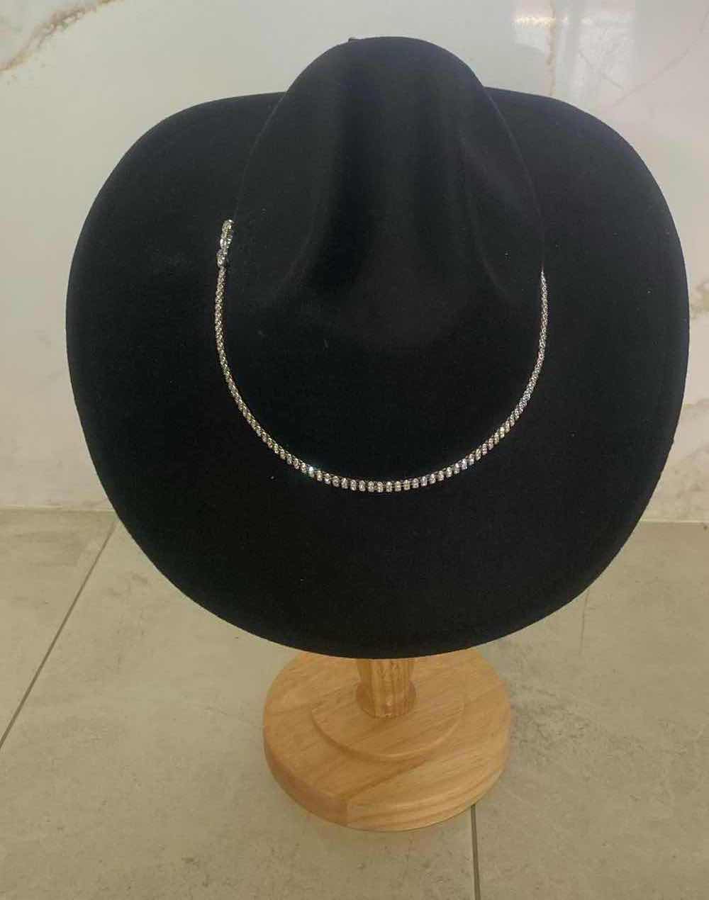 Photo 4 of NEW CUSTOM DESIGNED BLACK POLYESTER WESTERN COWGIRL HAT (ADJUSTABLE)