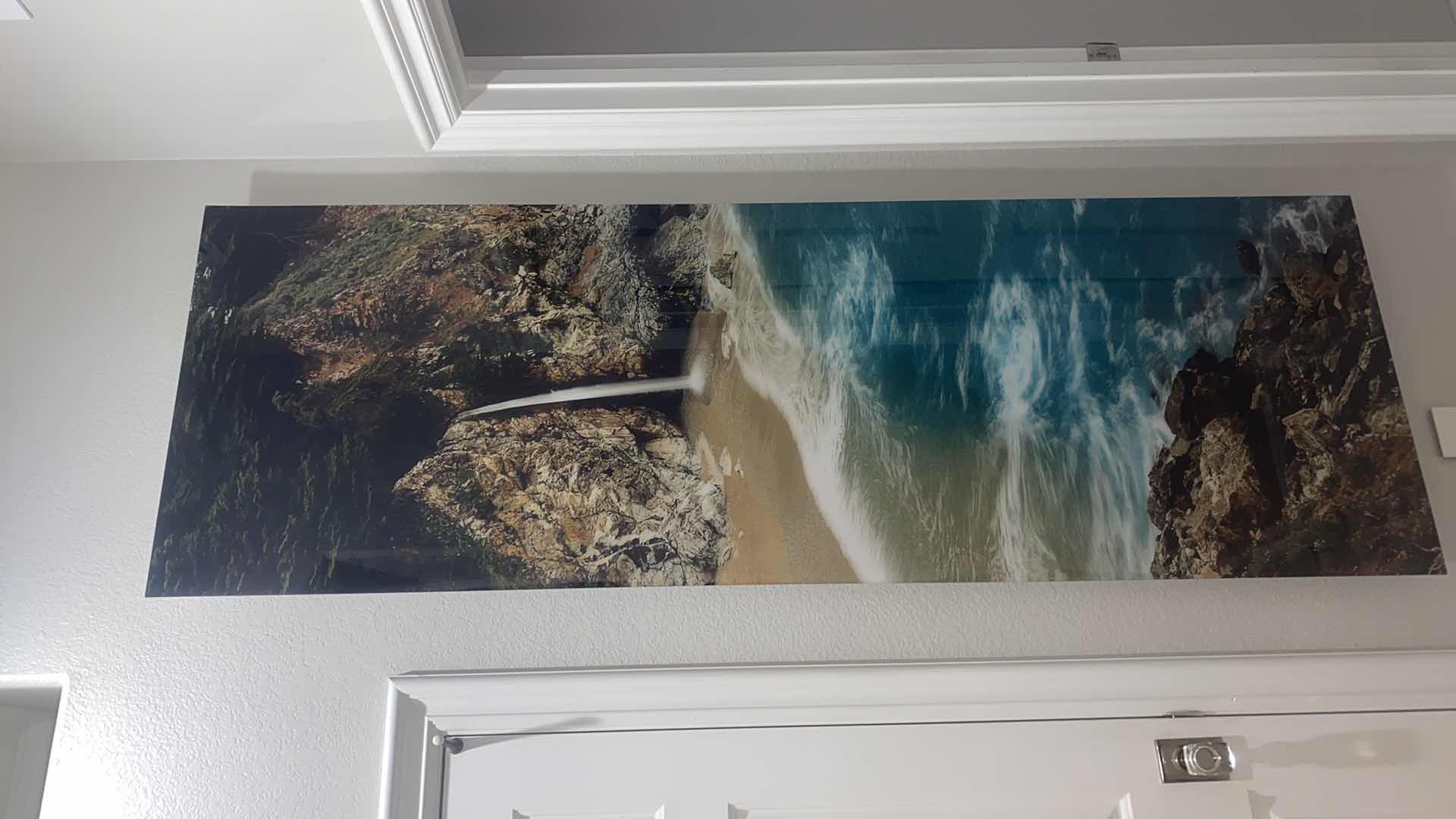 Photo 1 of UNFRAMED CUSTOM PHOTOGRAPHED  “WATERFALL CALIFORNIA COAST “  SIGNED NUMBERED BY MASTER PHOTOGRAPHER MARCONI BARRETTO  ON 1/4” CLEAR ACRYLIC ARTWORK 27” x 79”