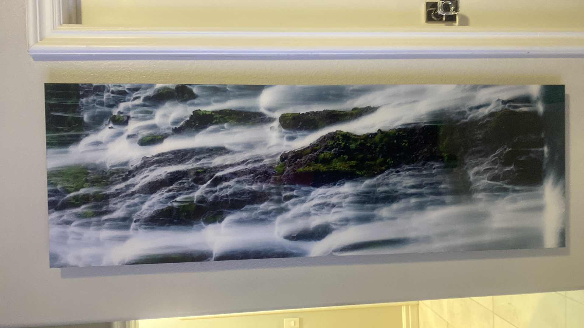 Photo 1 of UNFRAMED CUSTOM PHOTOGRAPHED  “WATERFALL HAWAII” SIGNED NUMBERED BY MASTER PHOTOGRAPHER MARCONI BARRETTO  ON 1/4” CLEAR ACRYLIC ARTWORK 19 1/2” x 59”