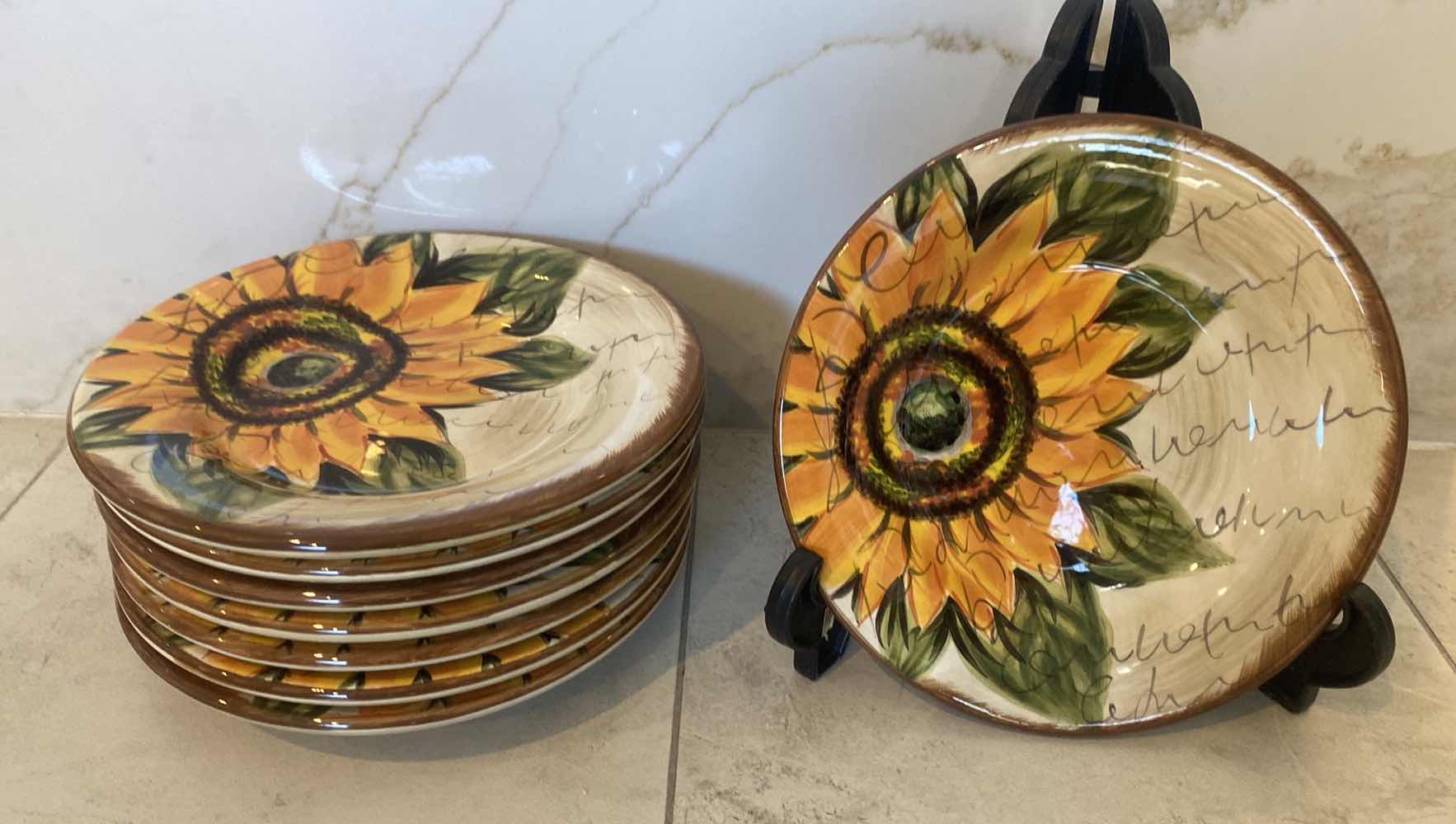 Photo 1 of 8 TABLETOPS LIFESTYLE SUNBELT HAND PAINTED STONEWARE 8 1/2” PLATES (2 SETS AVAILABLE)