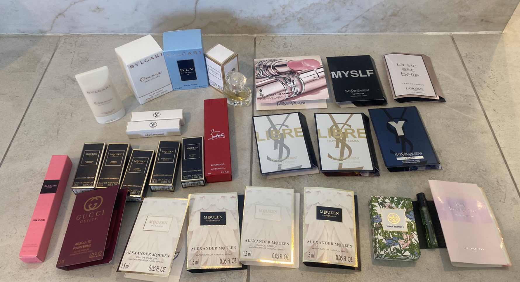 Photo 1 of PERFUME SAMPLES ALEXANDER MC QUEEN, LOUIS VUITTON, YSL, LOUBOUTIN & MORE