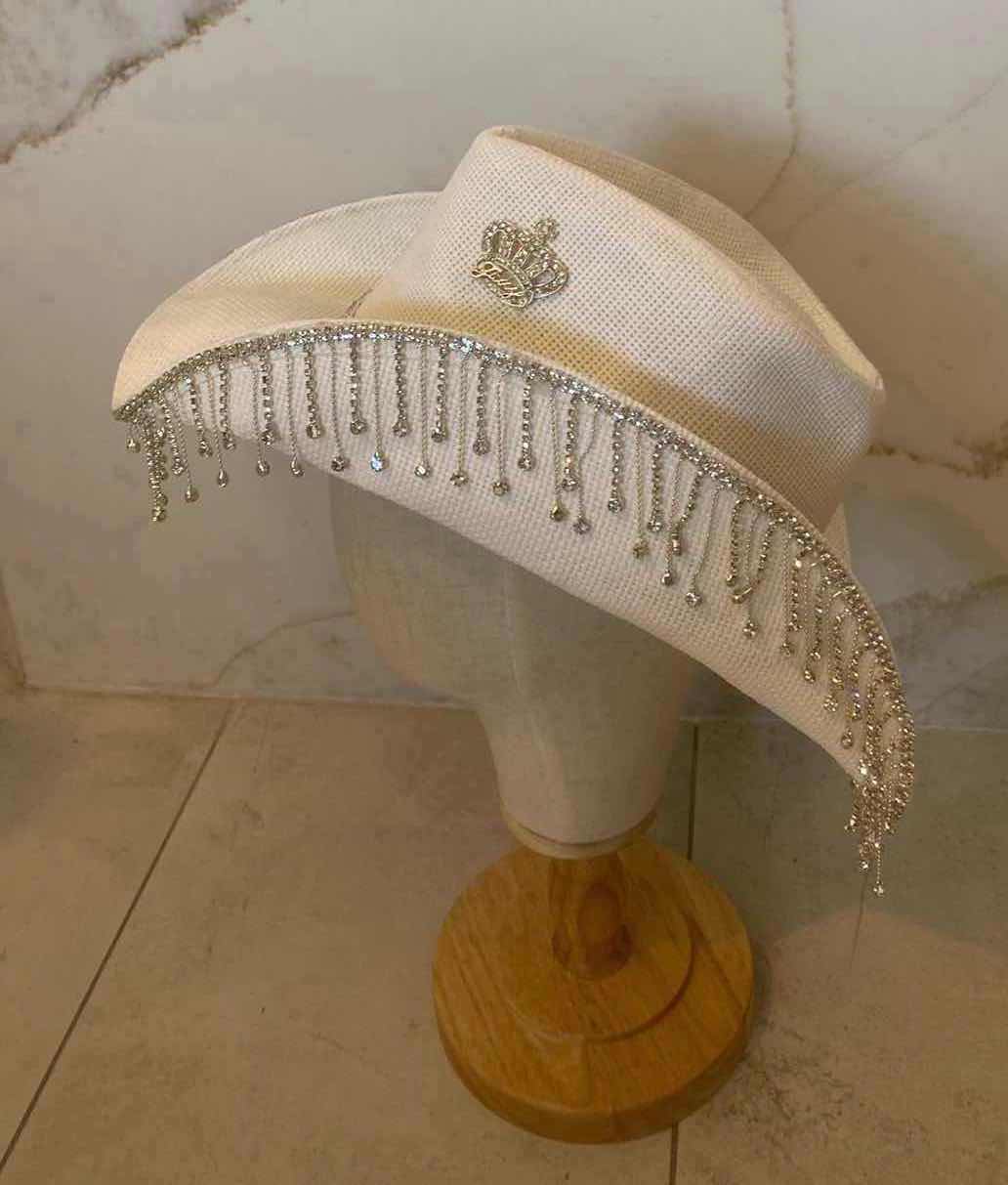 Photo 3 of NEW CUSTOM DESIGNED WHITE STRAW  PAPER WESTERN HAT (ONE SIZE FITS ALL)