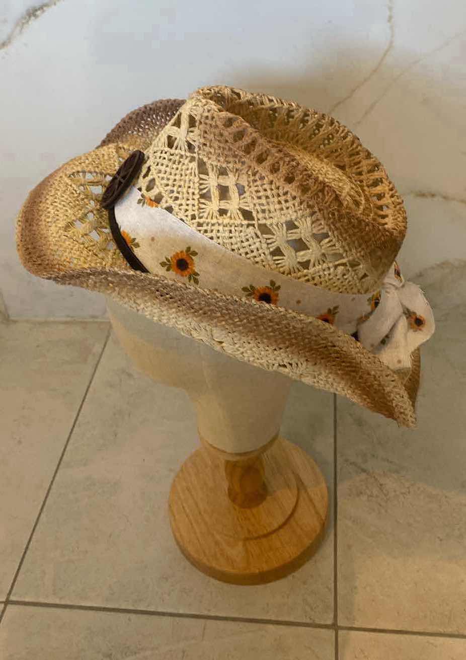 Photo 3 of NEW CUSTOM DESIGNED STRAW WESTERN COWGIRL HAT (ADJUSTABLE)