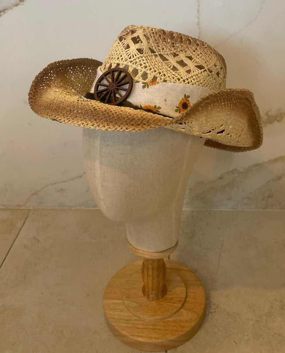 Photo 1 of NEW CUSTOM DESIGNED STRAW WESTERN COWGIRL HAT (ADJUSTABLE)