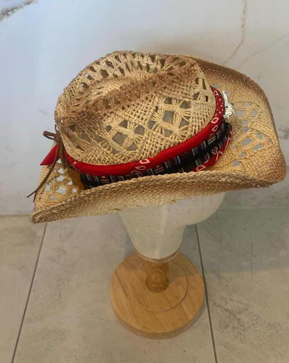 Photo 5 of NEW CUSTOM DESIGNED STRAW WESTERN COWGIRL HAT (ADJUSTABLE)