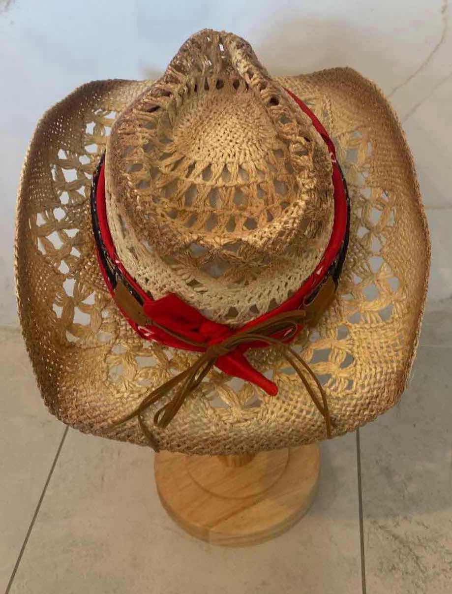 Photo 4 of NEW CUSTOM DESIGNED STRAW WESTERN COWGIRL HAT (ADJUSTABLE)