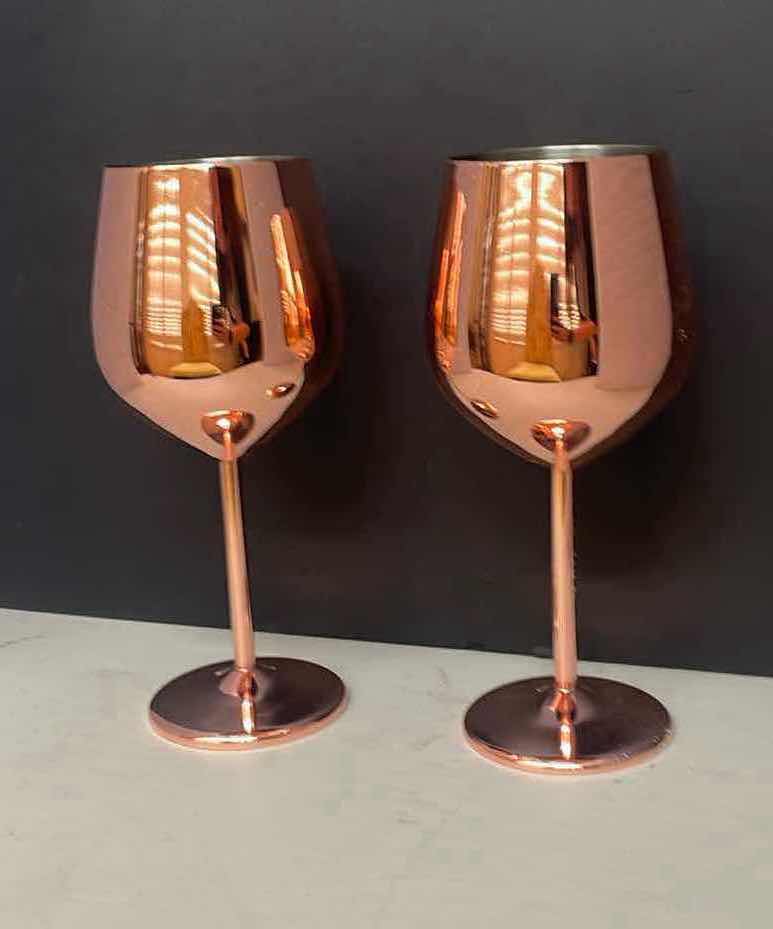 Photo 1 of TWO PIECE COPPER COLOR STEMWARE 9”