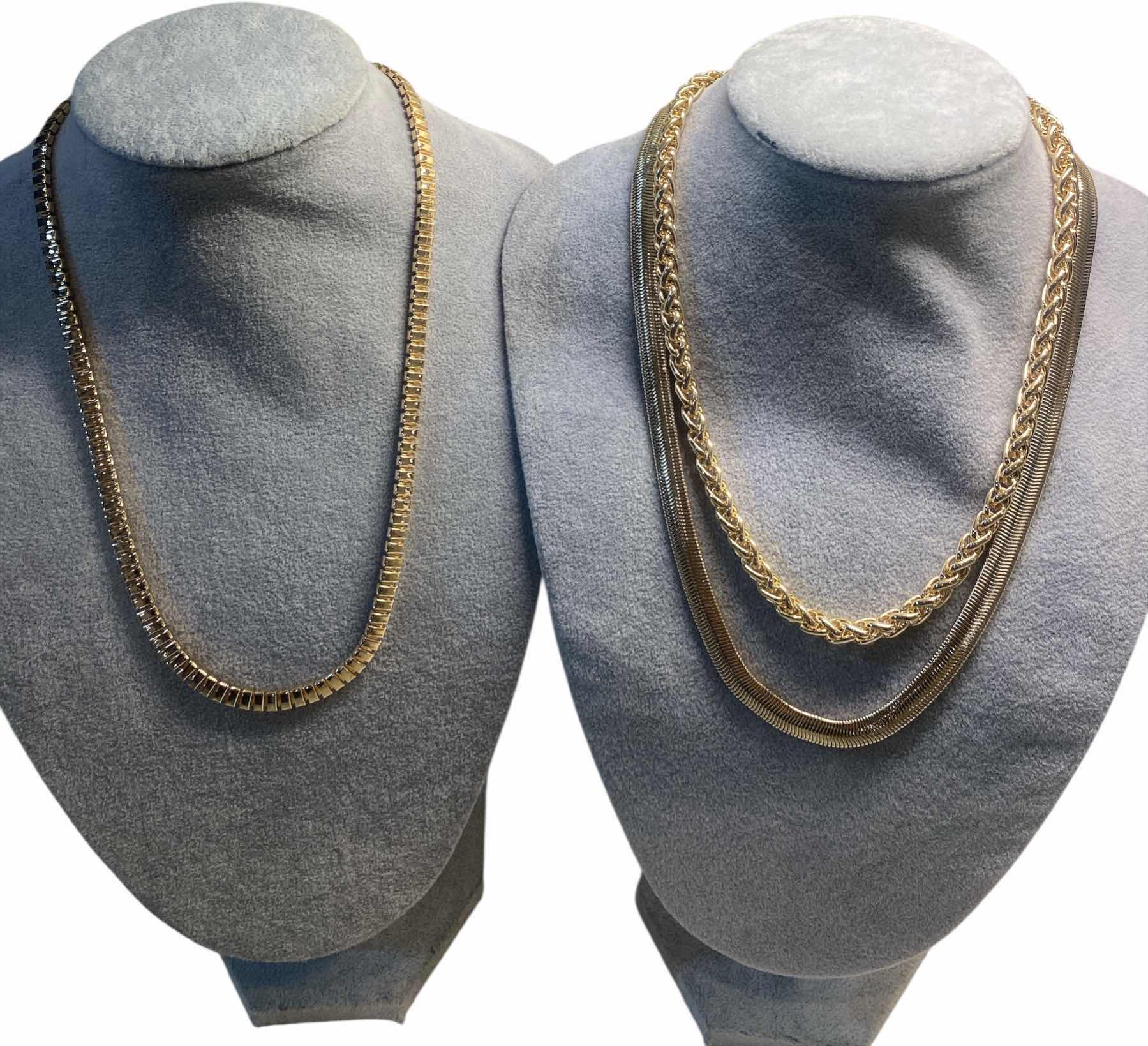 Photo 1 of 3- FASHION JEWELRY - 3 GOLD TONE NECKLACES