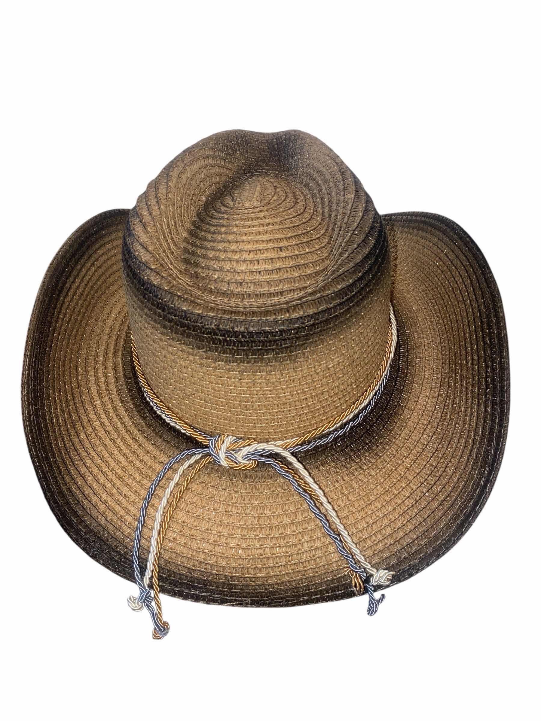 Photo 1 of NEW - CUSTOM DECORTED 100% PAPER SHAPEABLE WESTERN HAT WITH HAT BAND - ADULT SIZE WITH CHIN STRAP