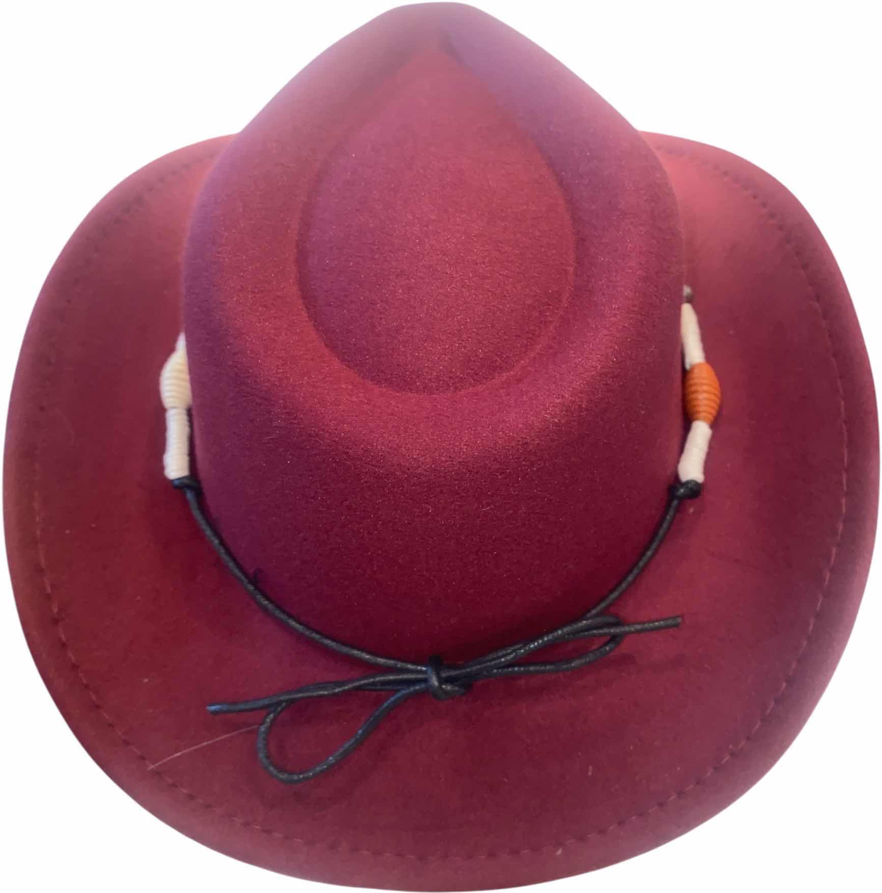 Photo 1 of NEW - CUSTOM DECORTED CABERNET CASINO WESTERN HAT WITH HAT BAND - ADULT SIZE  INTERIOR RIBBON TO ADJUST