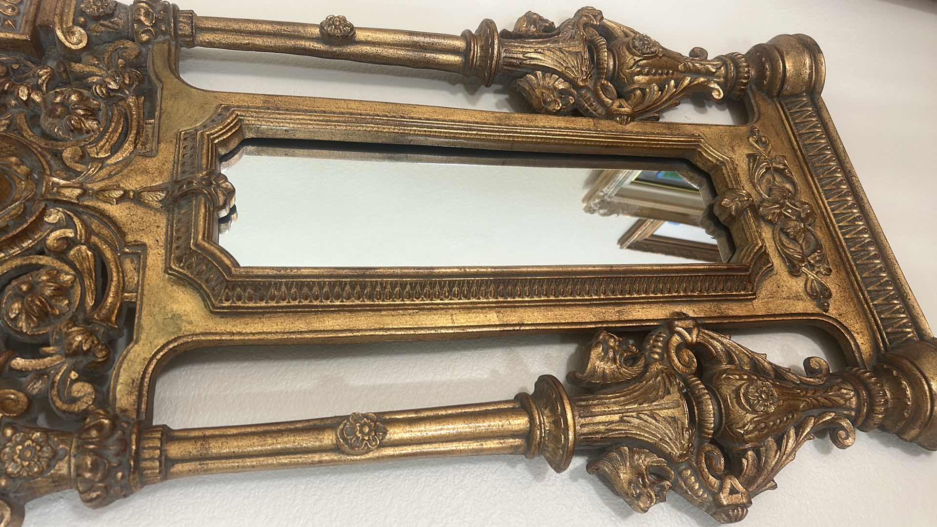 Photo 1 of MID 20TH CENTURY FRENCH LOUIS XIV STYLE GILTWOOD MIRROR  26“ x H52“ (IF THIS IS NOT A REPLICA IT COULD BE VALUED AT $4,400) 