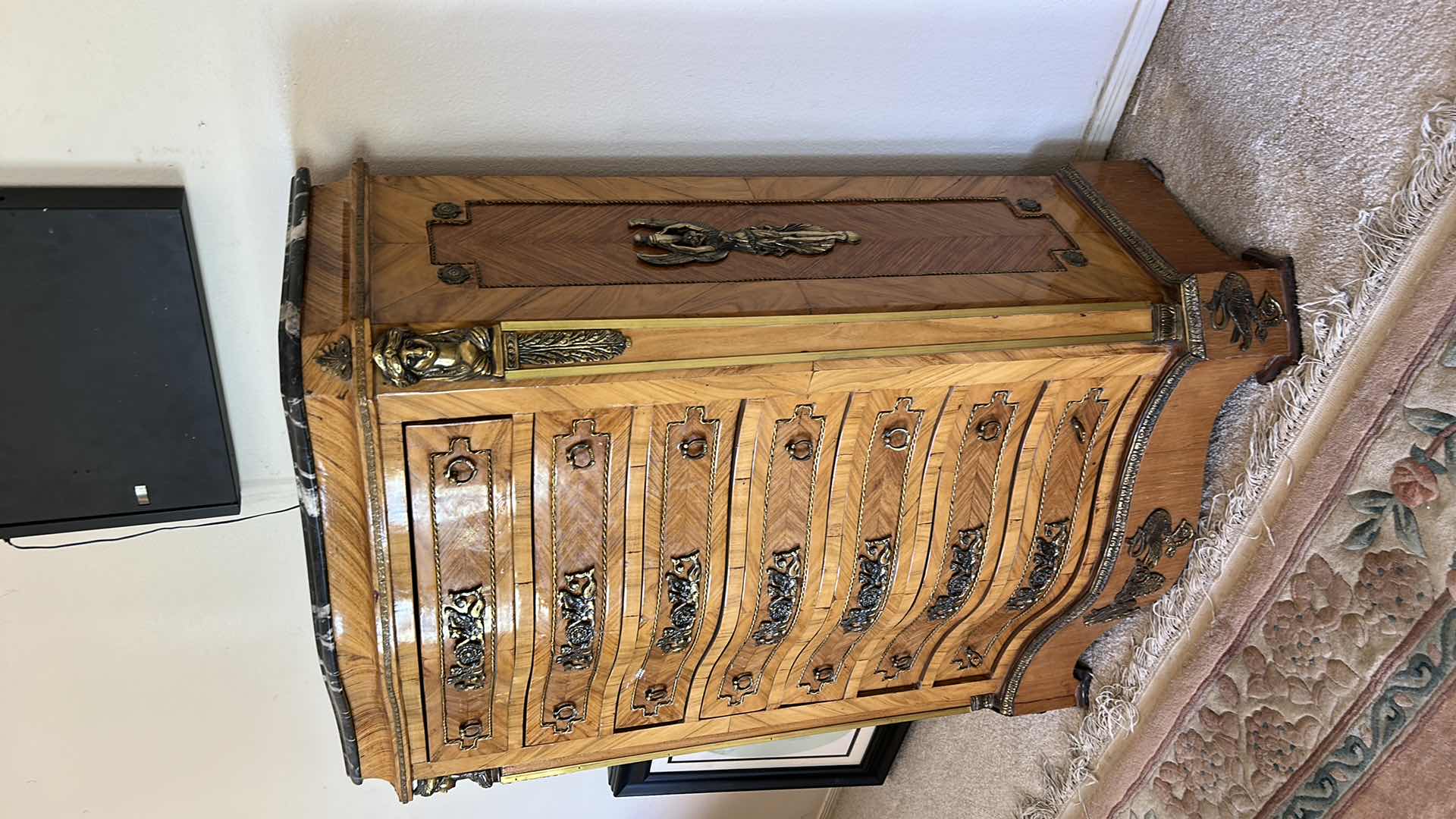 Photo 1 of FRENCH LOUIS XV MARBLE TOP DRESSER 38” x 16” x H46 1/2”