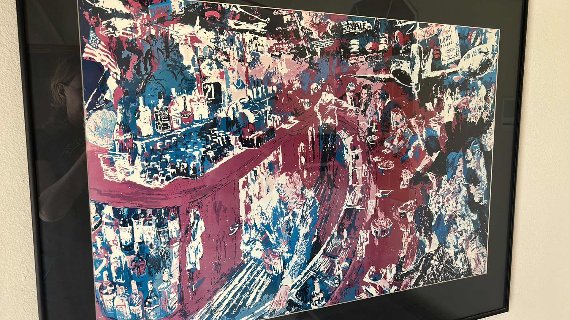 Photo 1 of FRAMED RARE LEROY NEIMAN "BAR AT 21” SIGNED PRINT ARTWORK -  40” x H30 1/2” (LISTED FOR $1500 ON EBAY)