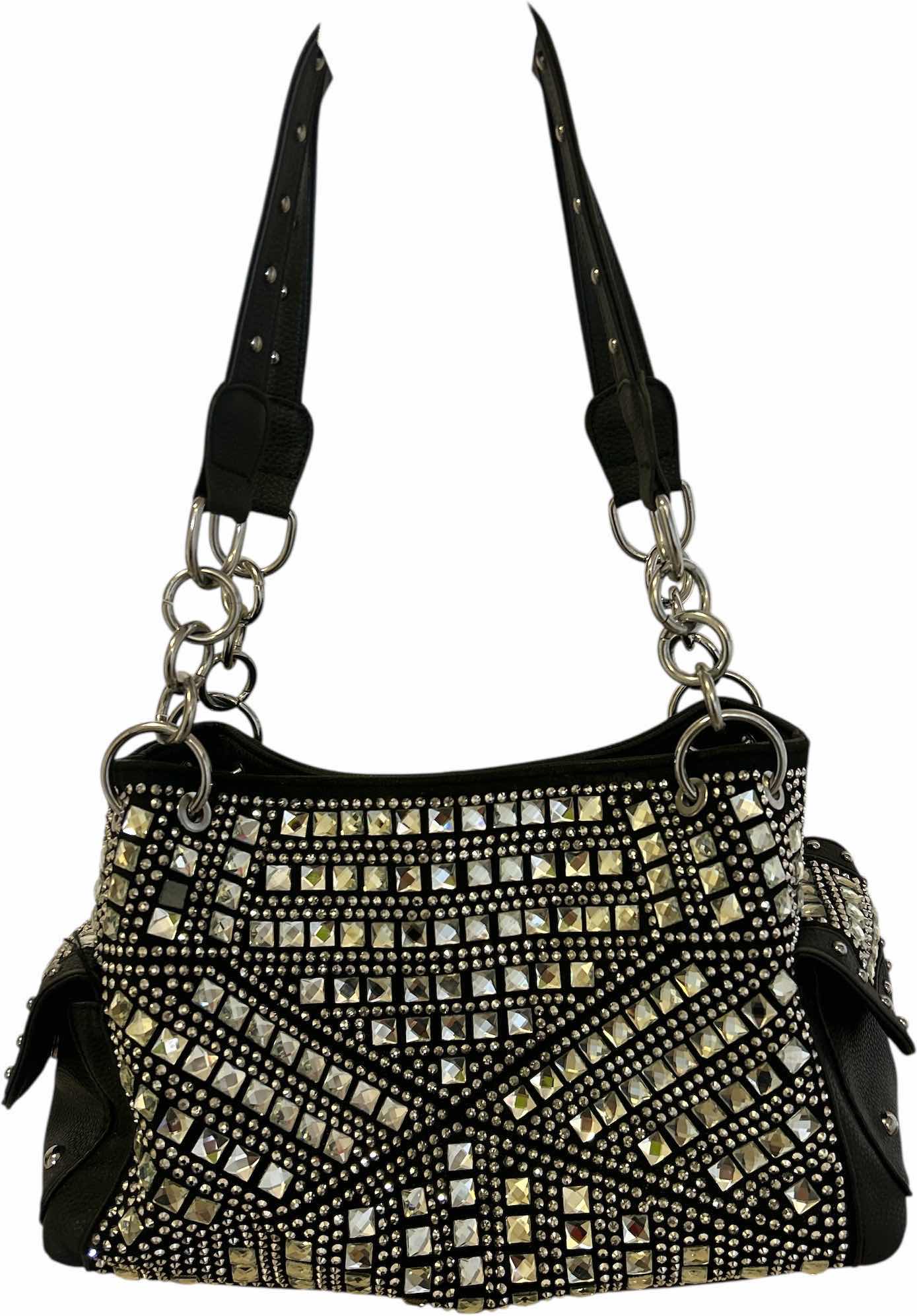 Photo 1 of WOMENS BLACK HANDBAG WITH CRYSTALS