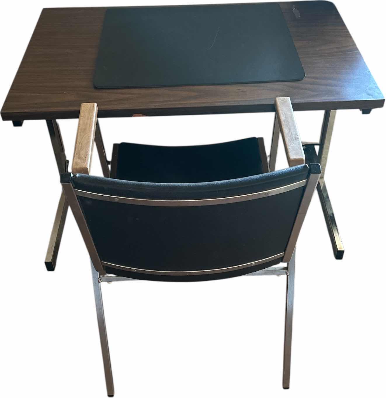 Photo 1 of SMALL DESK 40” x 24” x 25 1/2” AND OFFICE CHAIR, DESK AND FLOOR MAT