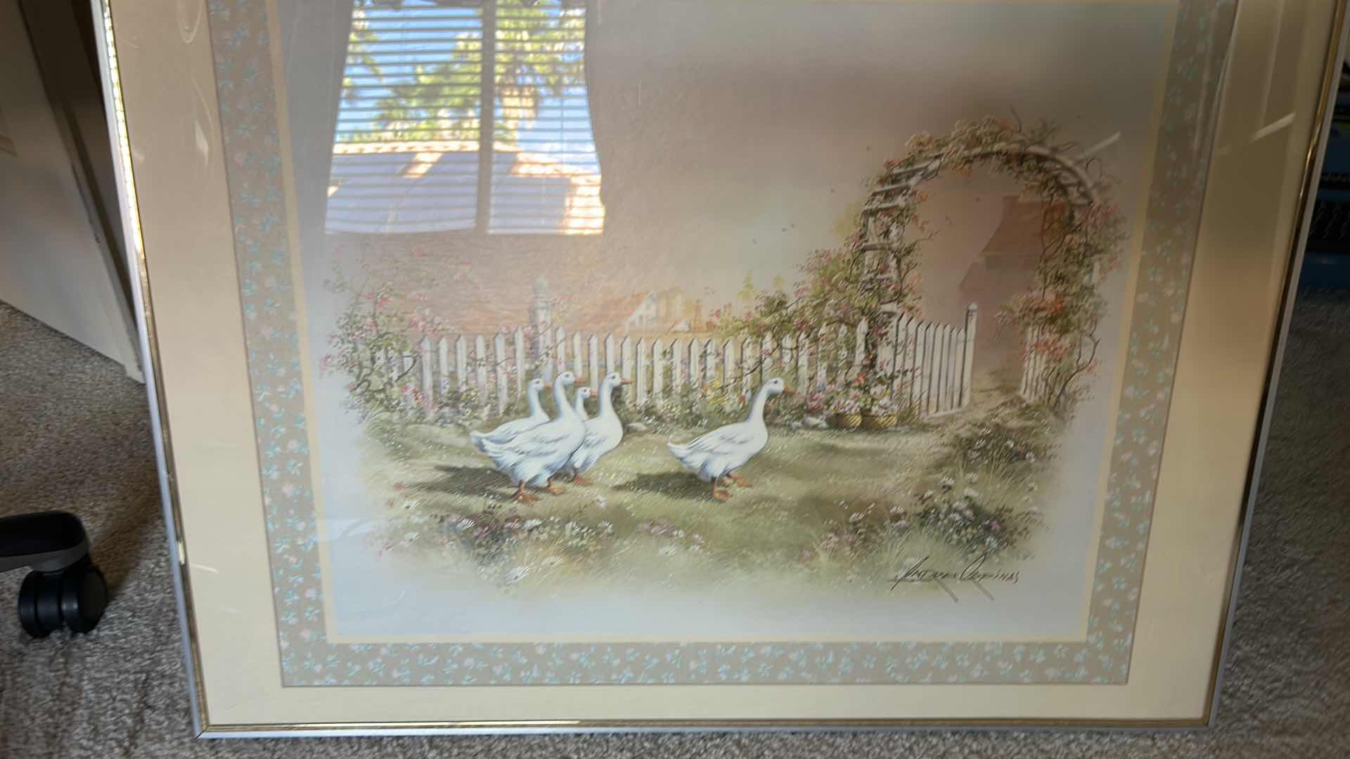 Photo 1 of FRAMED VINTAGE GEESE ARTWORK 28” x H22”