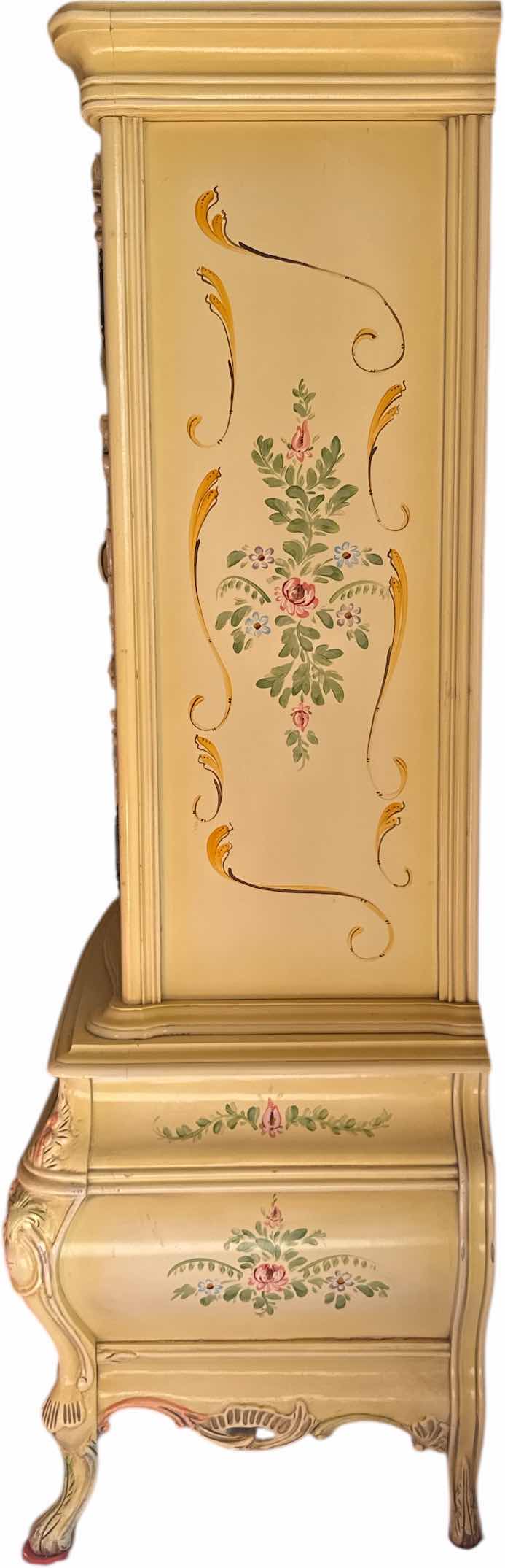 Photo 1 of VINTAGE WOOD CARVED ARMOIRE VICTORIAN STYLE HAND PAINTED FLORAL DESIGN
43” X 23” X H70”