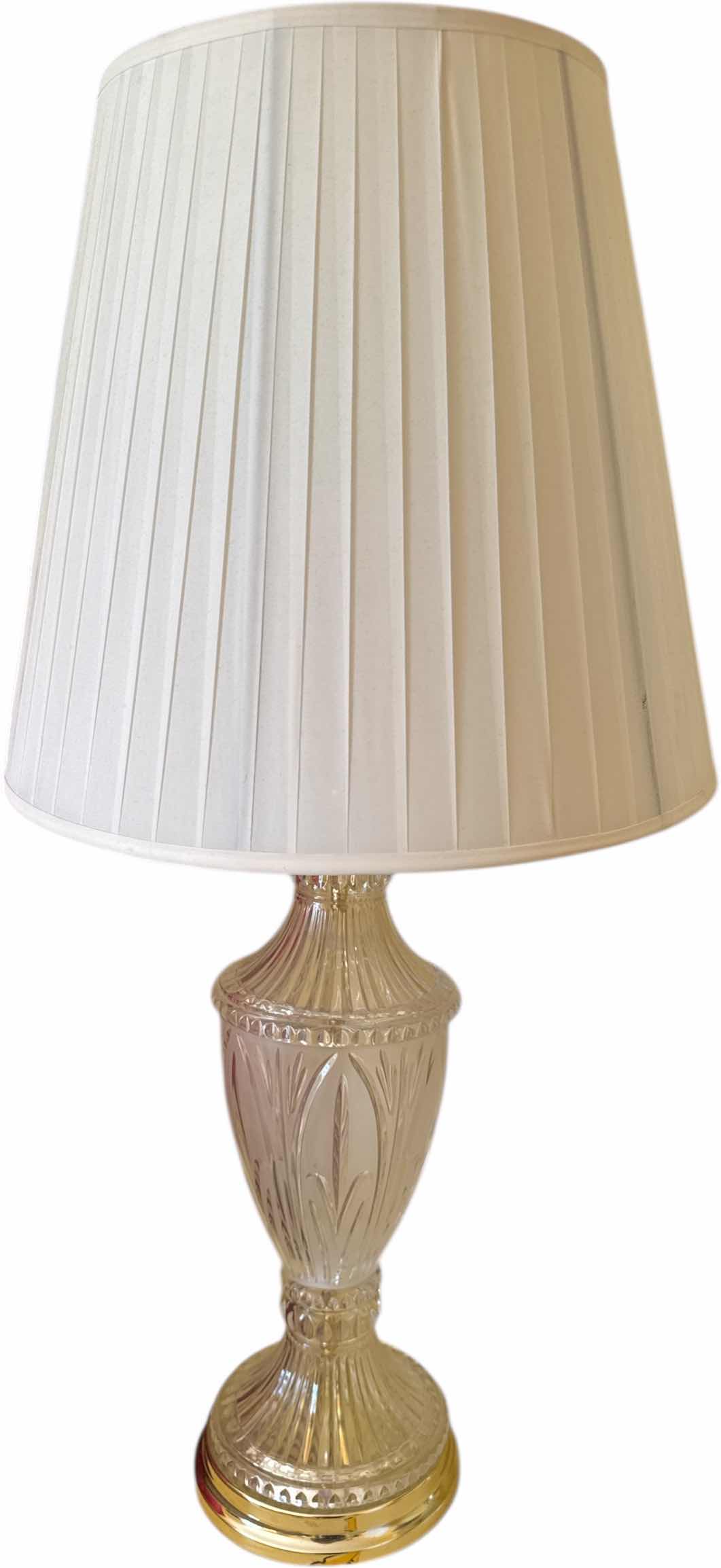 Photo 1 of 2- FROSTED CRYSTAL GLASS TABLE LAMPS
D15” X H31”