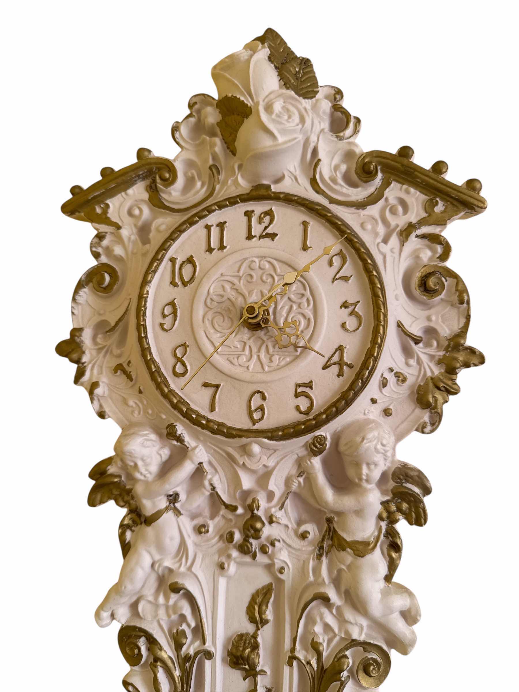 Photo 1 of VINTAGE CERAMIC ANGEL DESIGN WALL CLOCK
