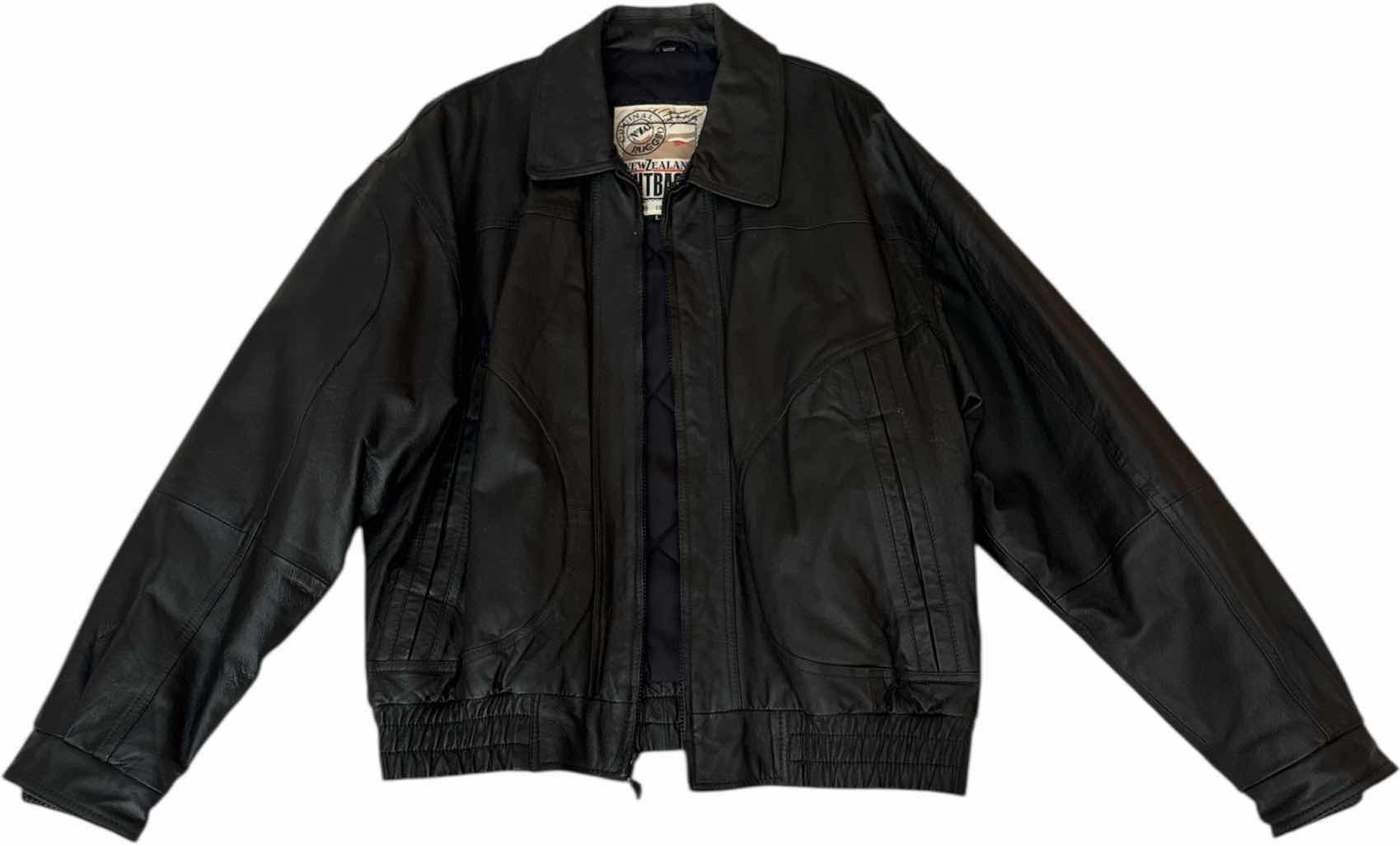 Photo 1 of VINTAGE NEW ZEALAND OUTBACK COLLECTION BLACK LEATHER JACKET SIZE L