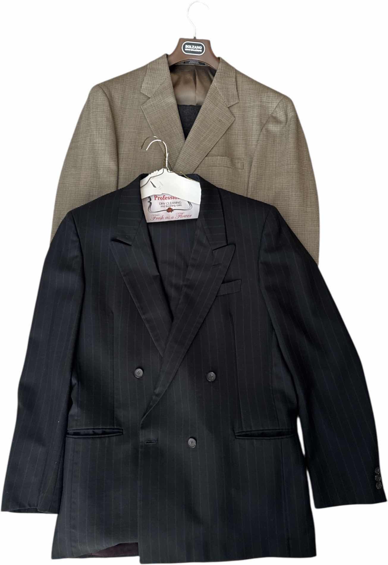 Photo 1 of 7- MENS SUIT AND PANTS APPROXIMATE SIZE XL/XXL NAVY GRAY BROWN TAN BLACK