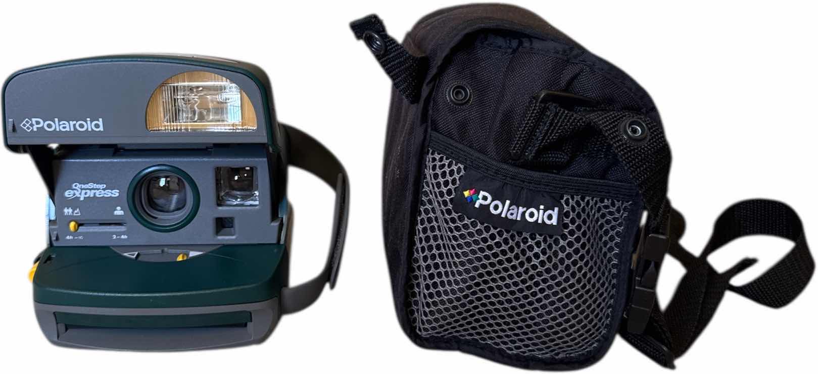 Photo 1 of VINTAGE POLAROID ONE STEP EXPRESS INSTANT CAMERA AND CARRYING CASE HUNTER GREEN