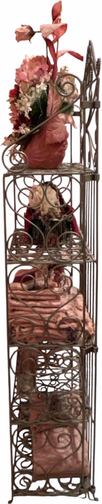 Photo 1 of 5 TIER METAL SHELF RACK INCLUDES HAND TOWELS AND DECOR

19” X 11” X H58”