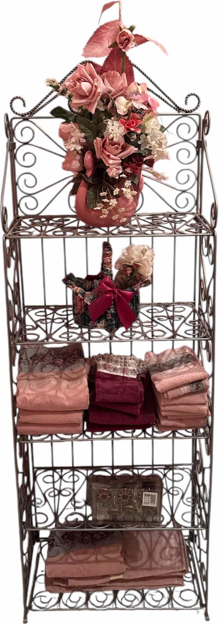 Photo 1 of 5 TIER METAL SHELF RACK INCLUDES HAND TOWELS AND DECOR
19” X 11” X H58”