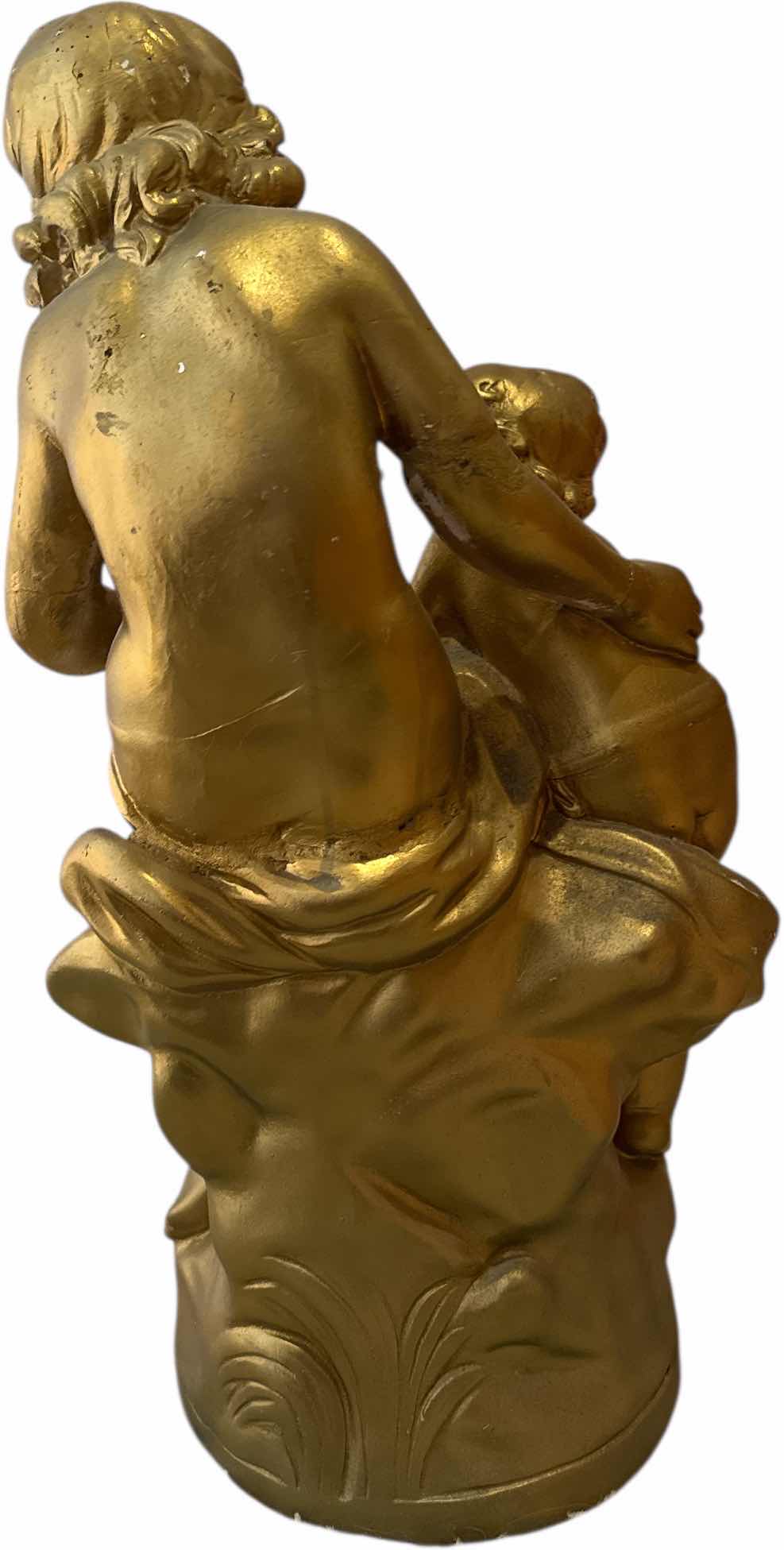 Photo 1 of VINTAGE GOLD BRONZE TONES RESIN STATUE DAL TORRIONE LORENZO
H23”
