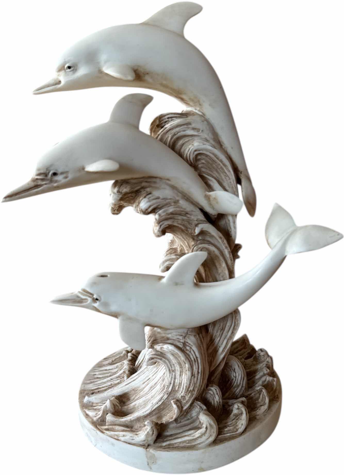 Photo 1 of VINTAGE DOLPHIN RESIN LAMP MISSING LAMP SHADE
D7.5” X H14”